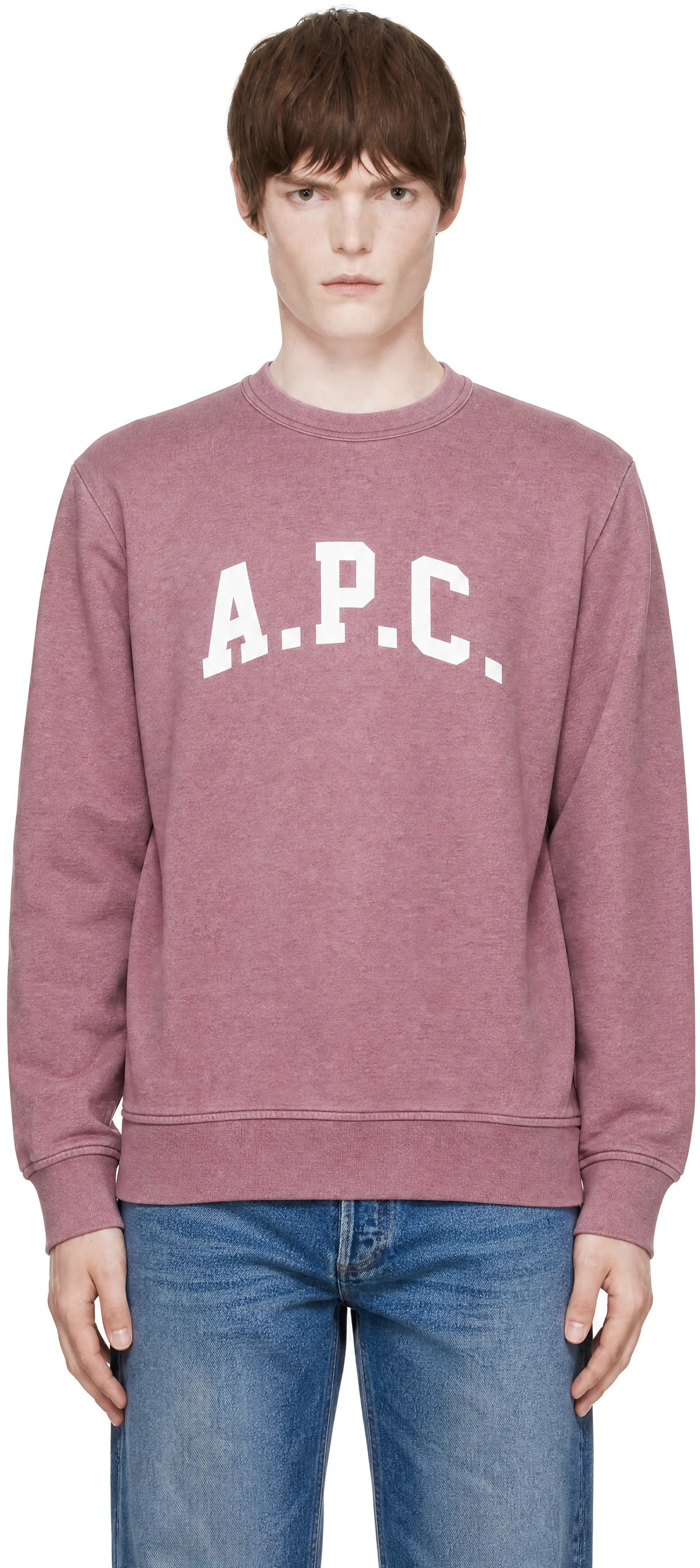 A.P.C. - Pull molletonné Harris rouge