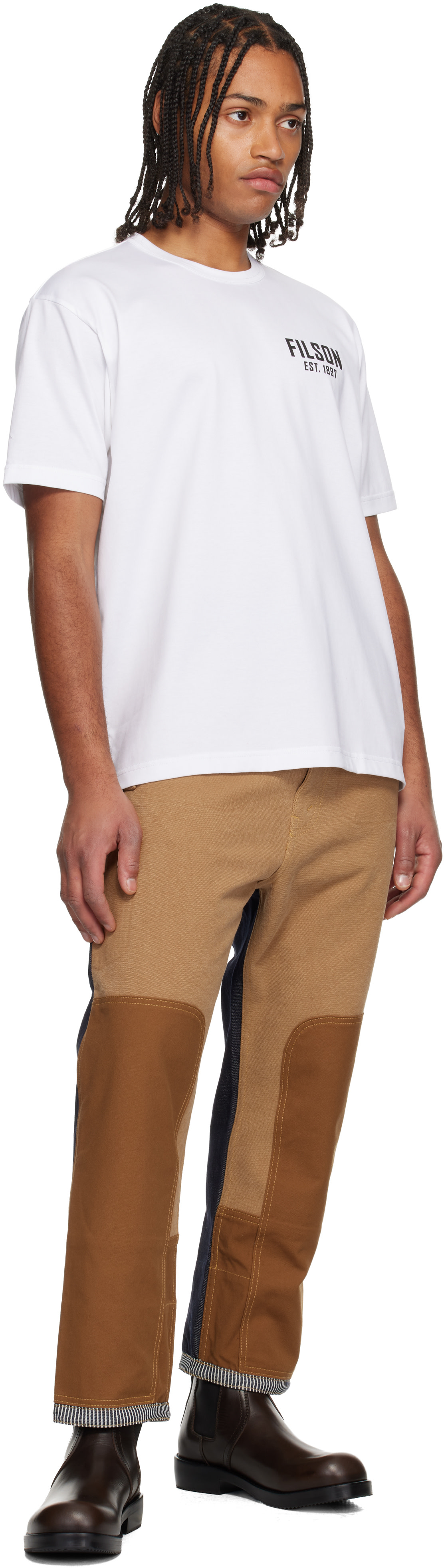 Junya Watanabe: White Filson Edition Cotton Jersey T-shirt | SSENSE
