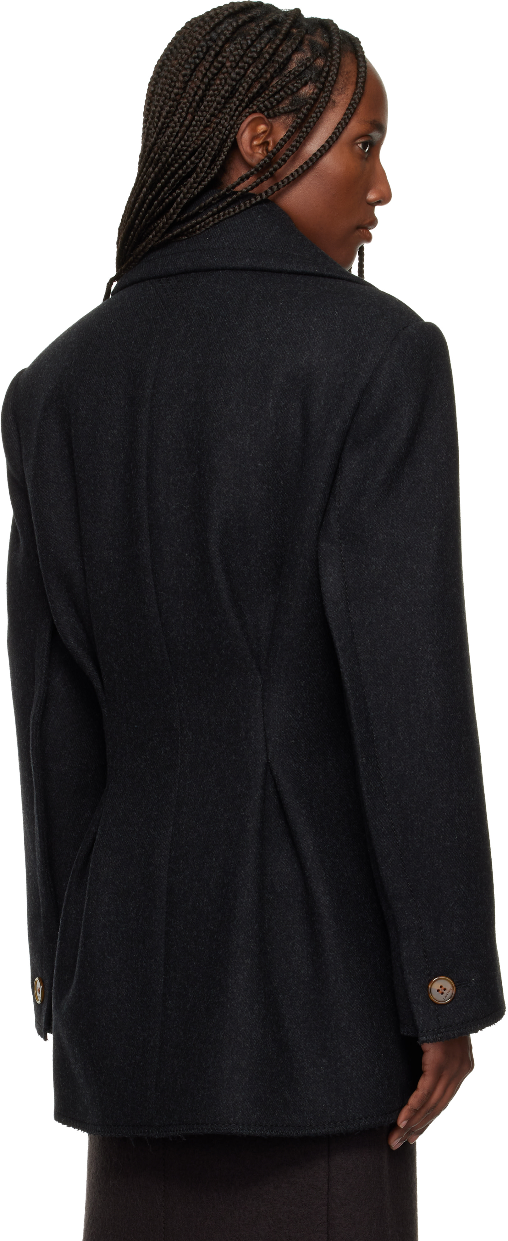 Lanvin - Caban gris en laine