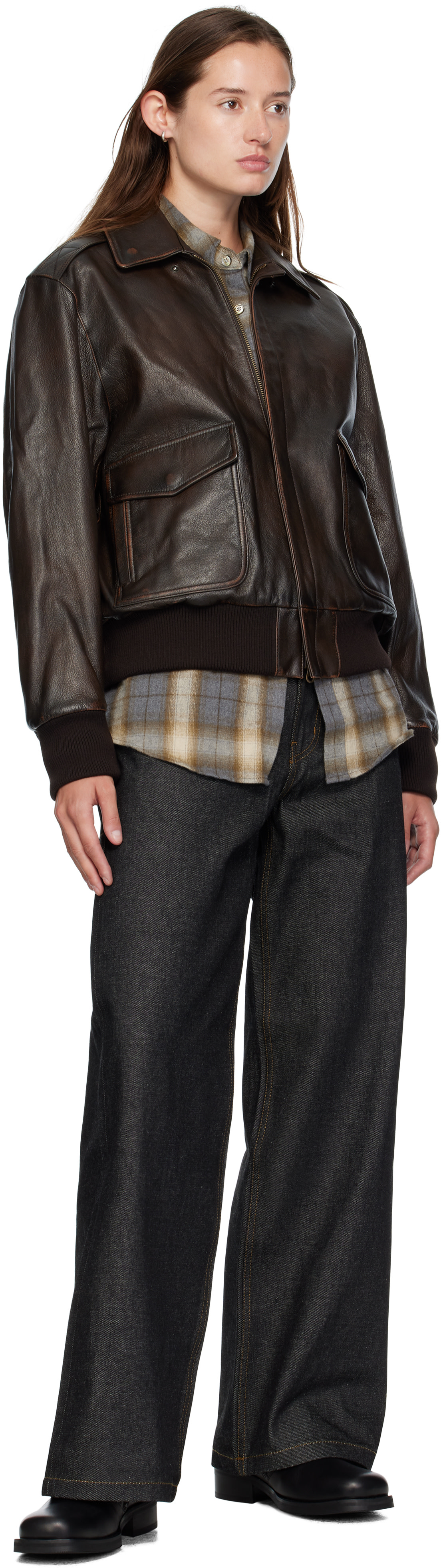 の*し様 coor レザージャケット　ダークブラウン COOR - Vintage Cow Skin A-2 Leather Jacket | HBX