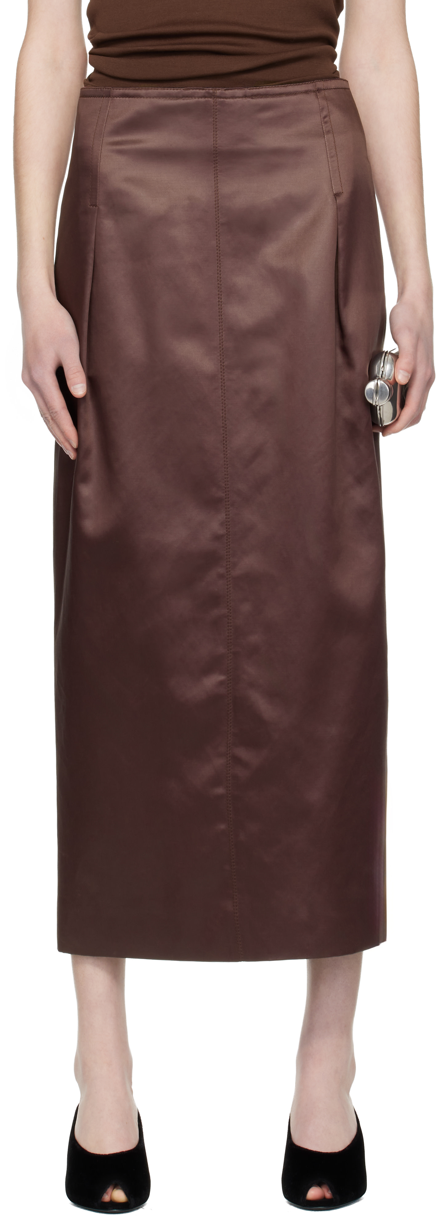 Lanvin - Jupe longue droite brune