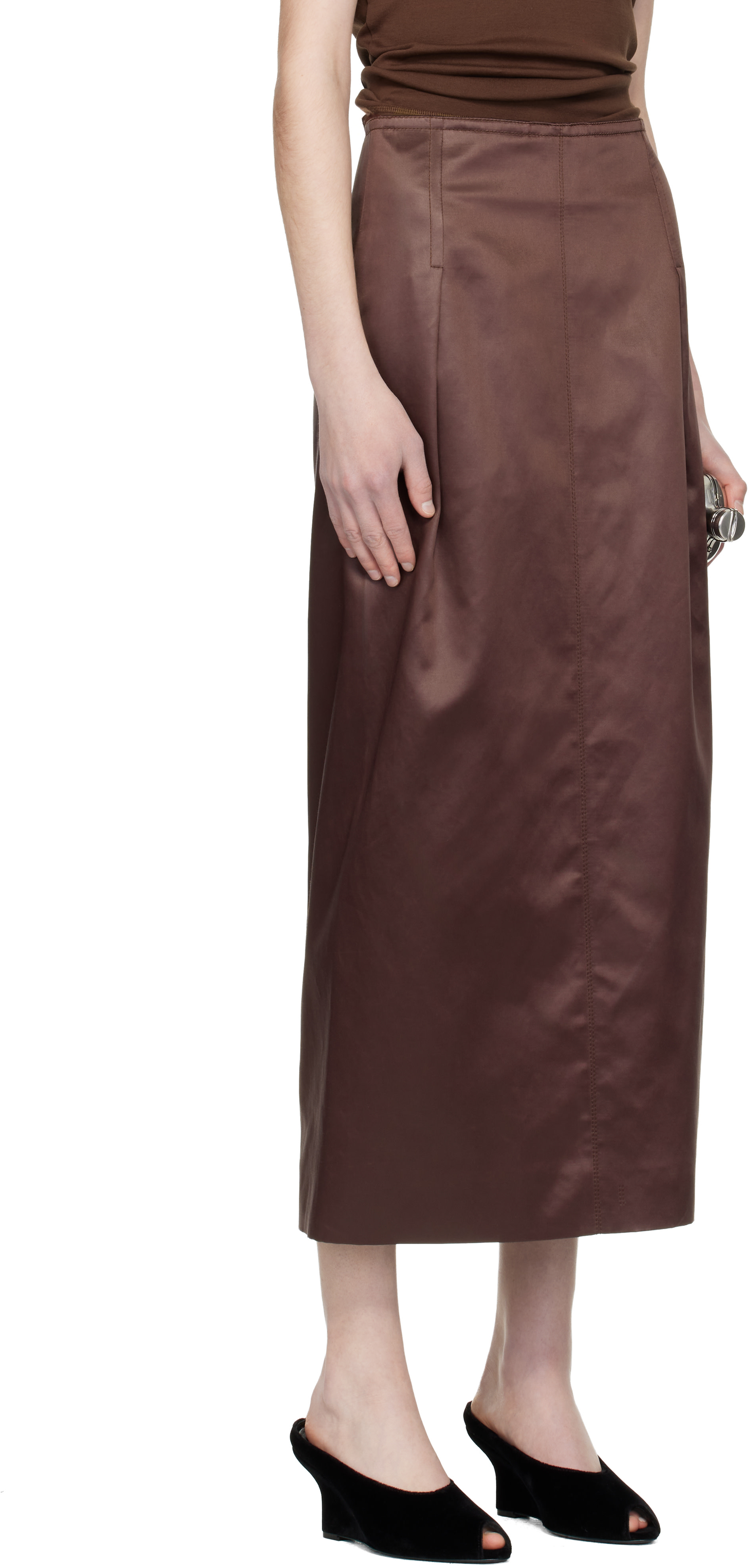 Lanvin - Jupe longue droite brune