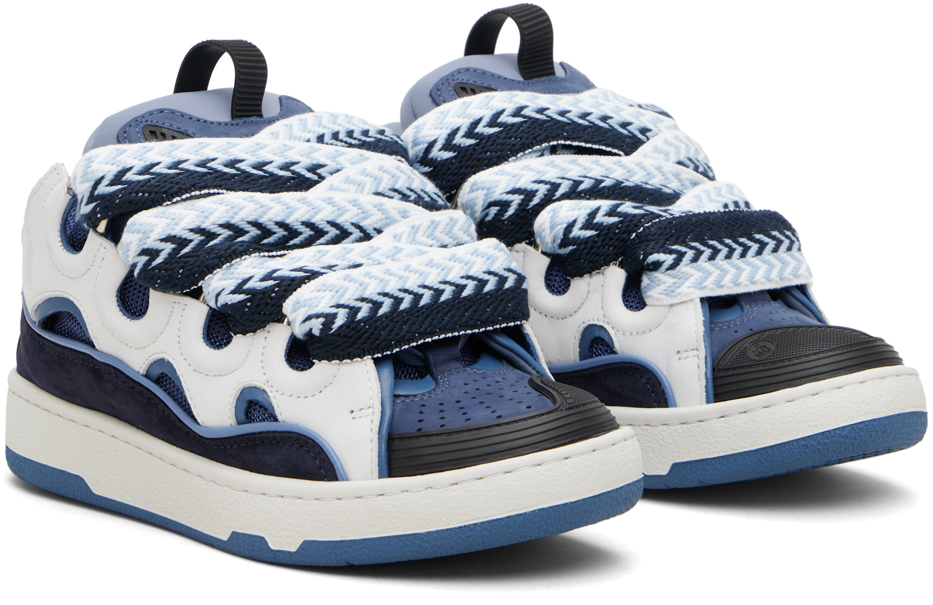 Lanvin - Baskets Curb bleues en cuir