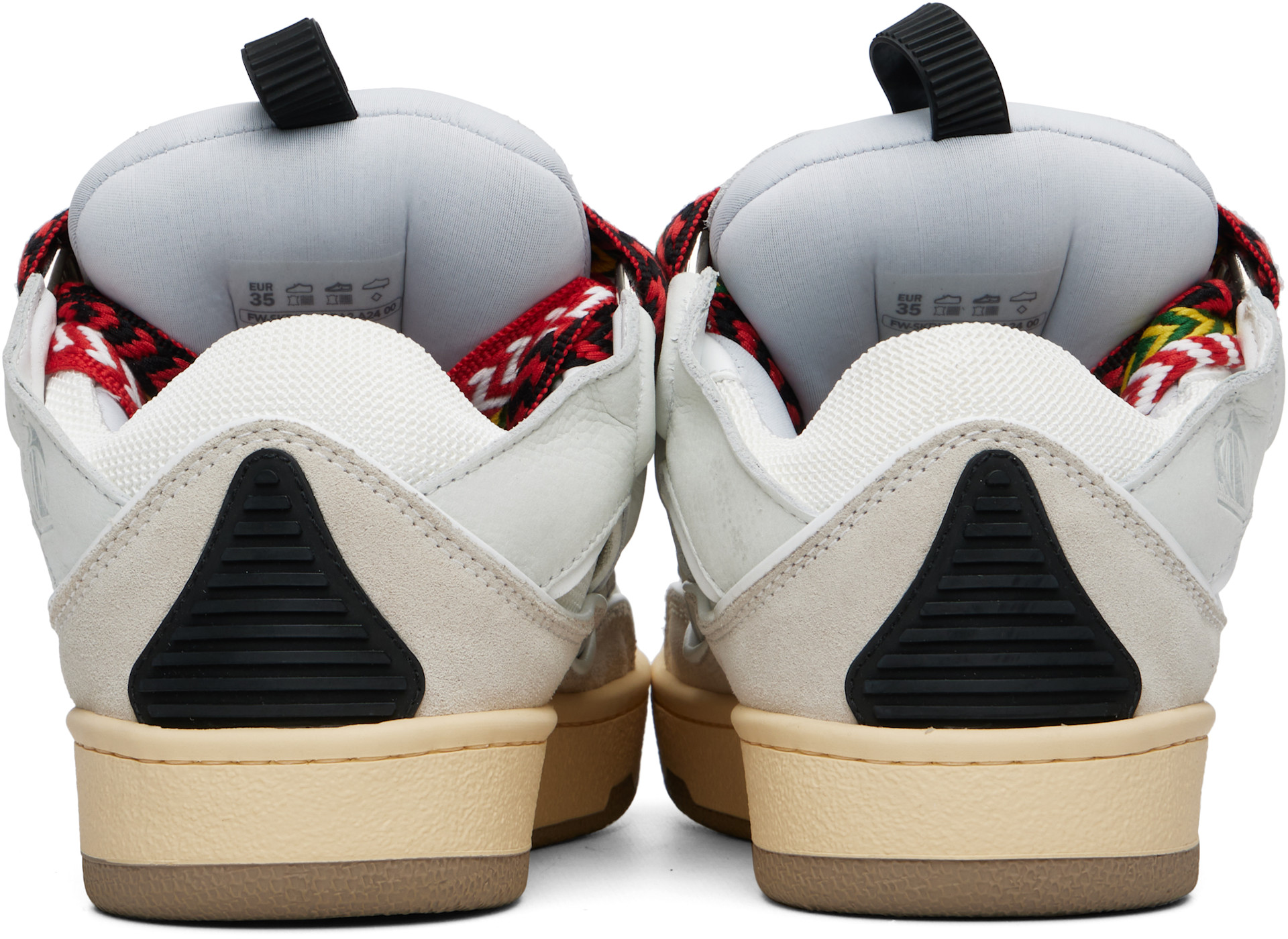 Lanvin: Off-White Leather Curb Sneakers | SSENSE