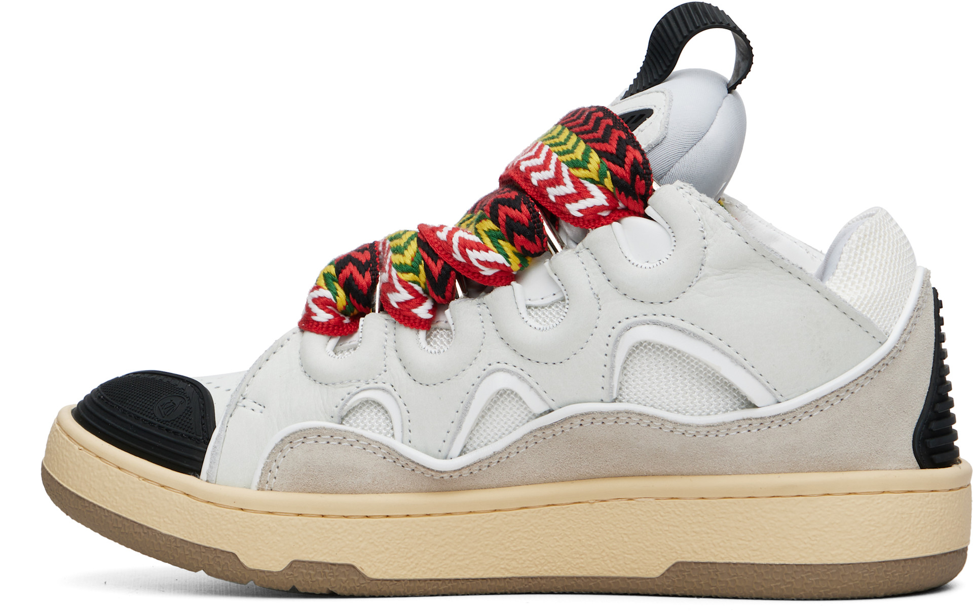 Lanvin: Off-White Leather Curb Sneakers | SSENSE