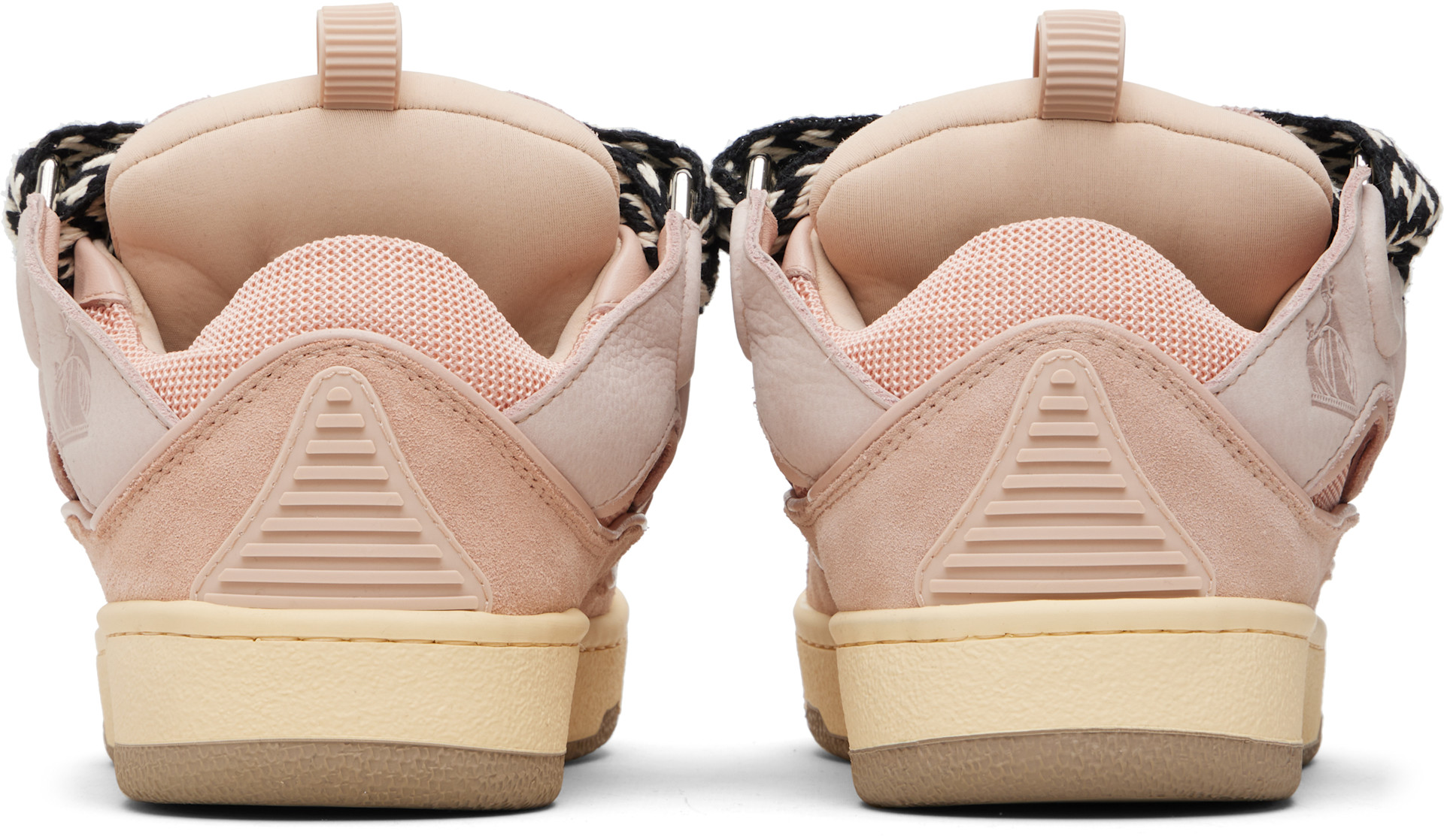 Lanvin - Baskets Curb roses en cuir