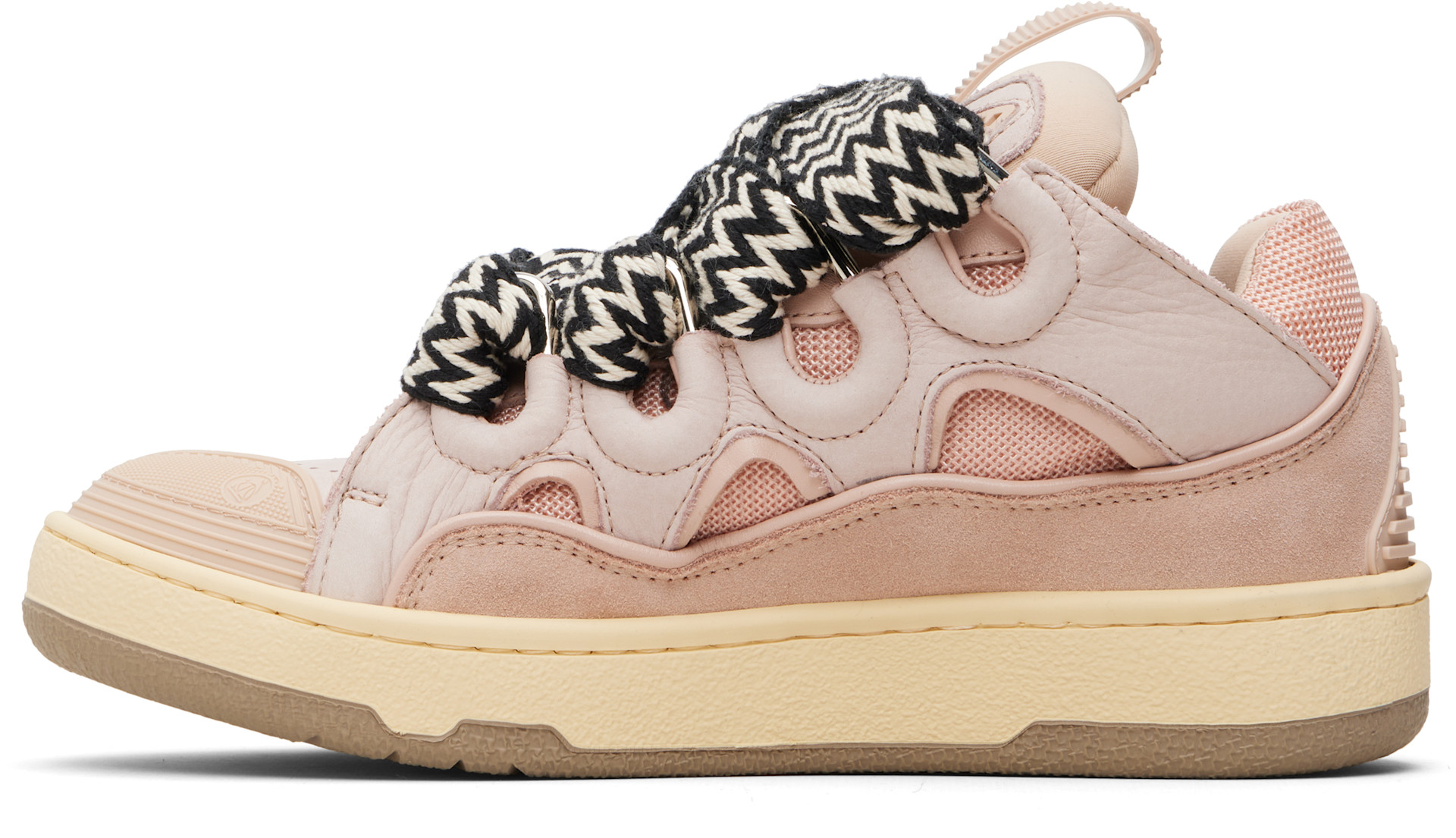 Lanvin - Baskets Curb roses en cuir