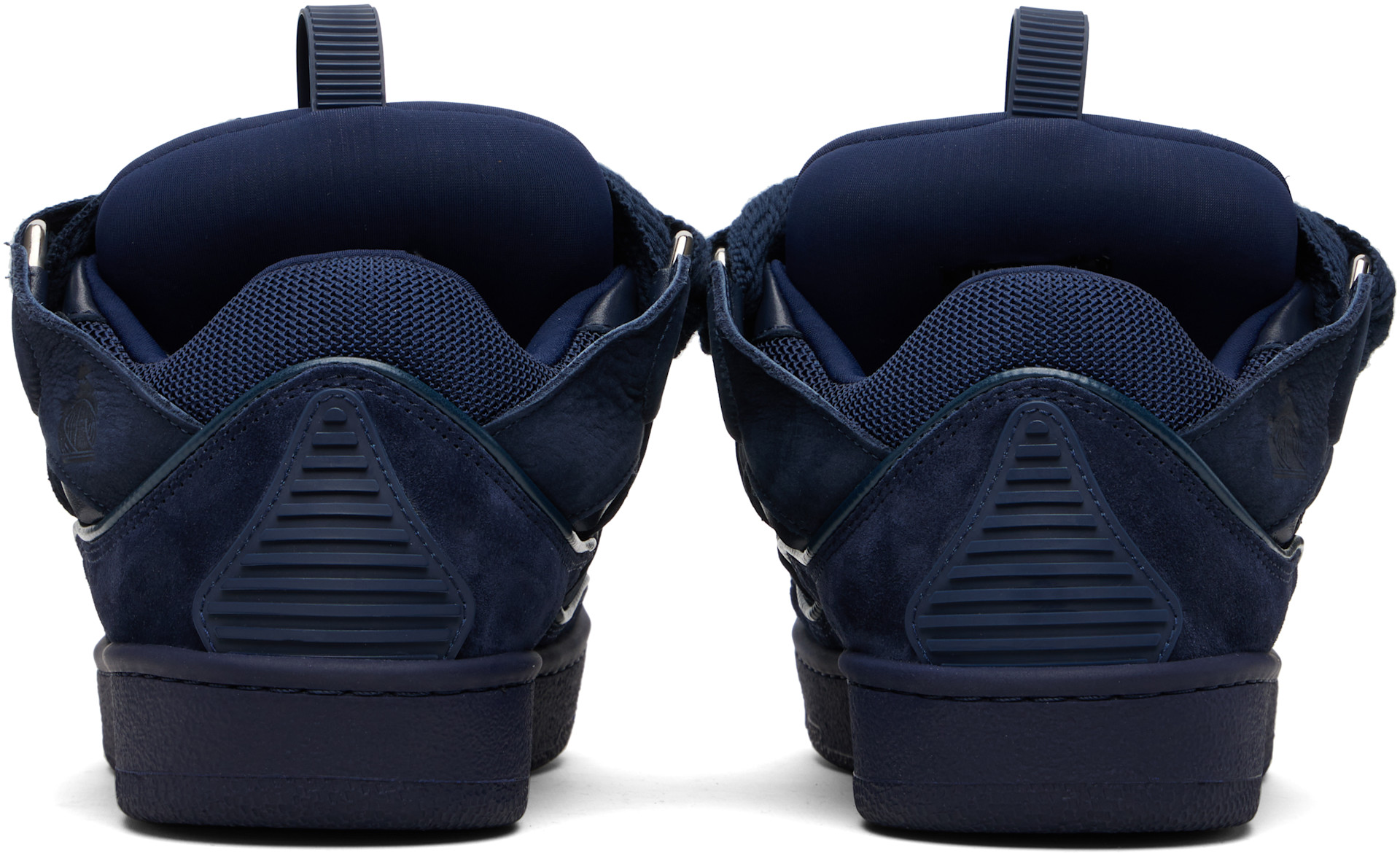 Lanvin - Baskets Curb bleu marine en cuir