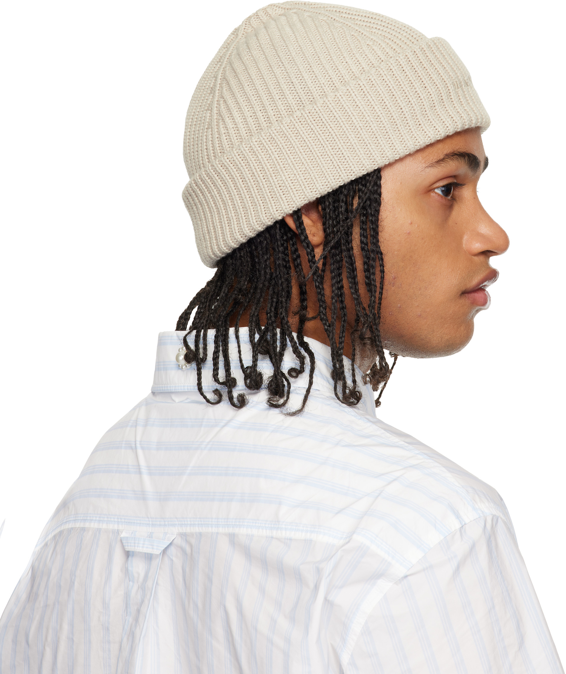 Lanvin: Off-White Wool Beanie | SSENSE
