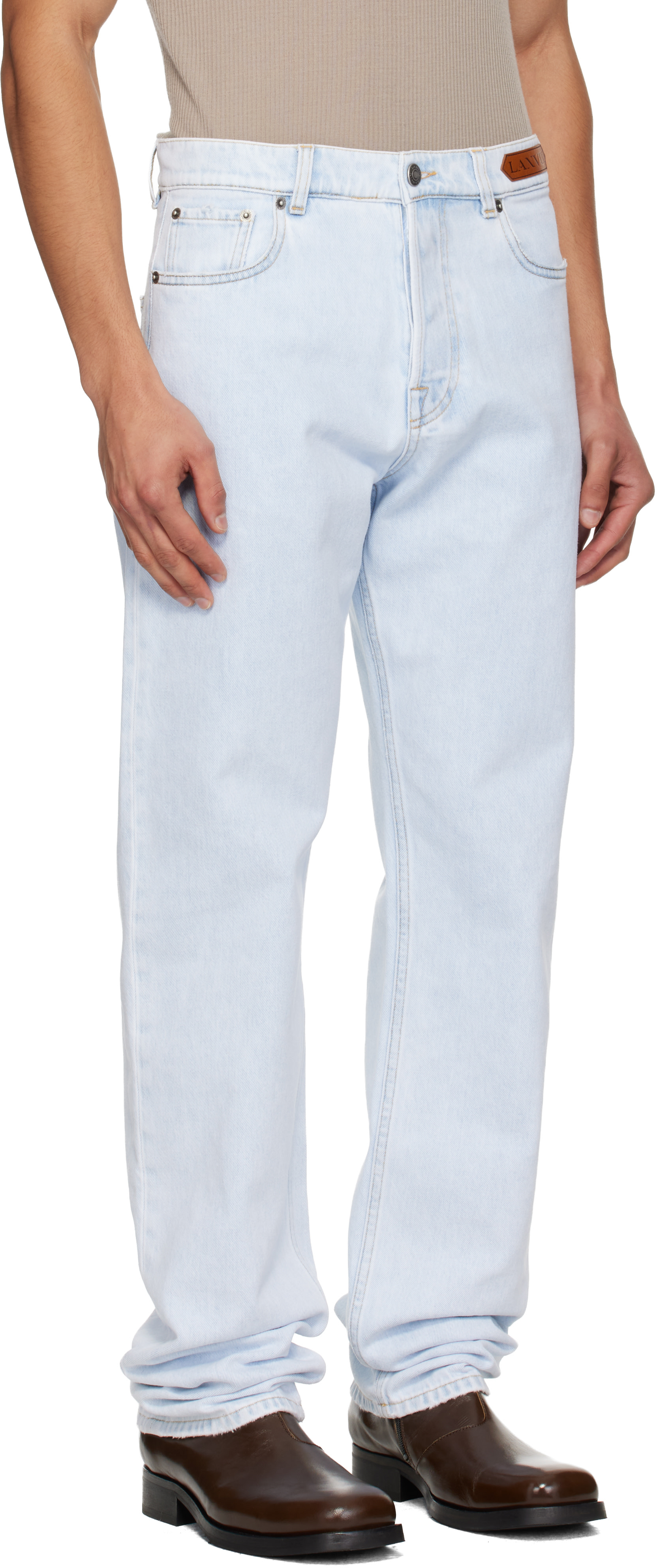 Lanvin - Jean bleu à couple classique