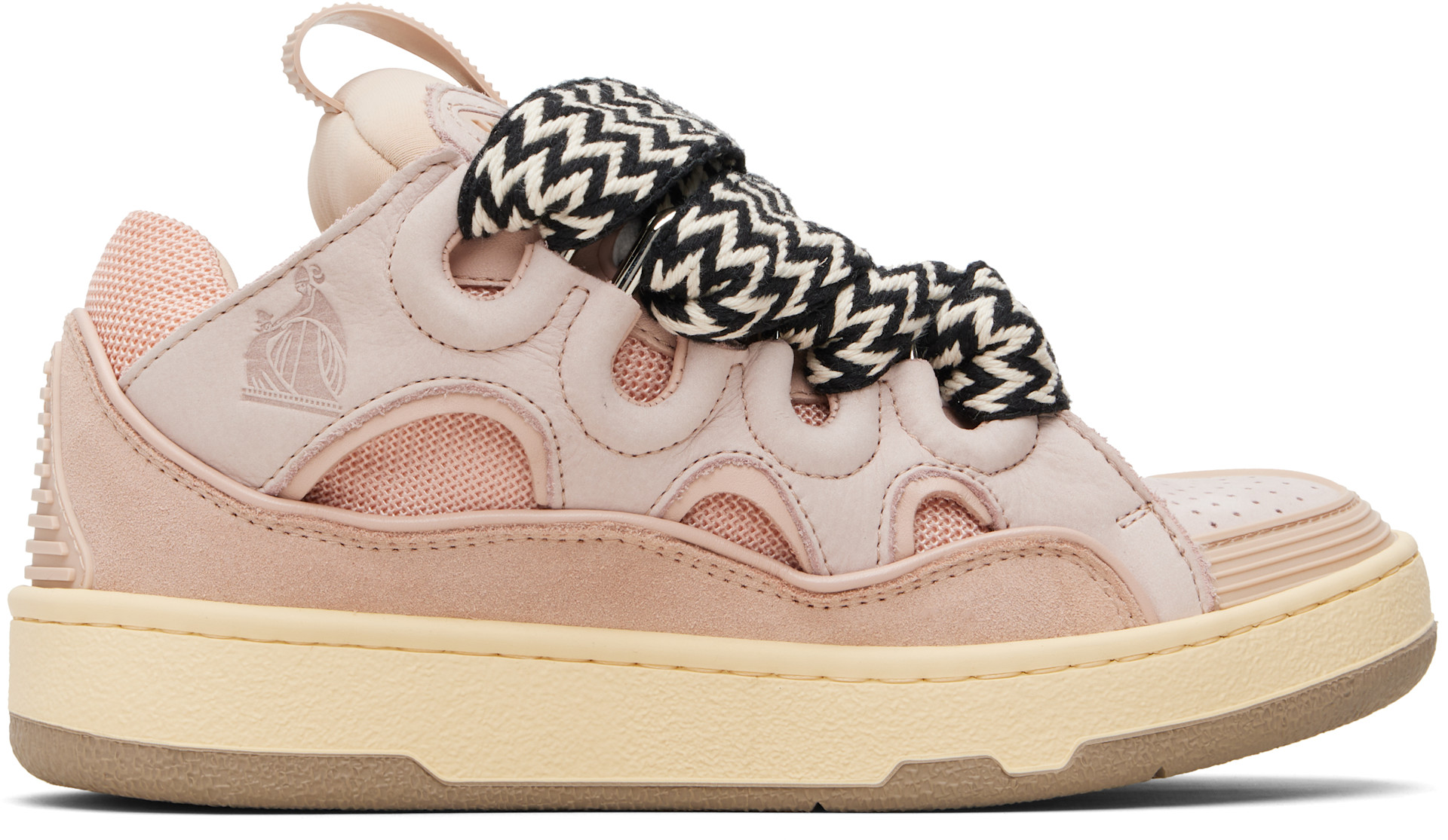Lanvin - Pink Leather Curb Sneakers