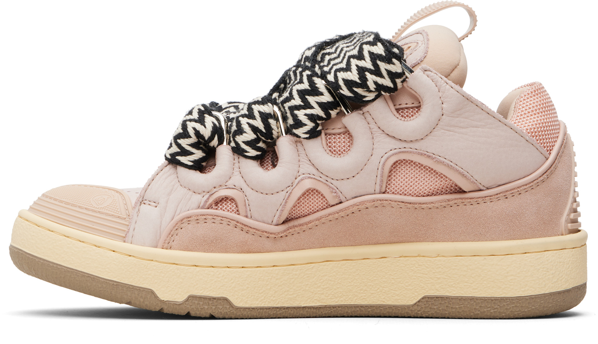 Lanvin - Baskets Curb roses en cuir