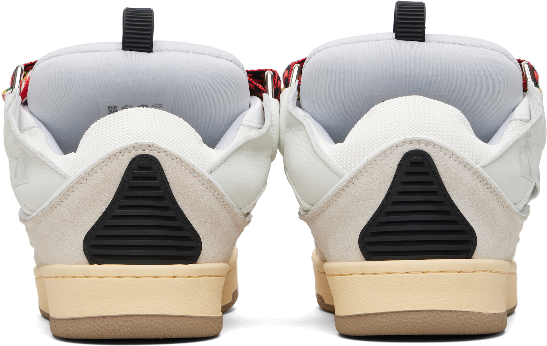 Lanvin: Off-White & Black Leather Curb Sneakers | SSENSE Canada