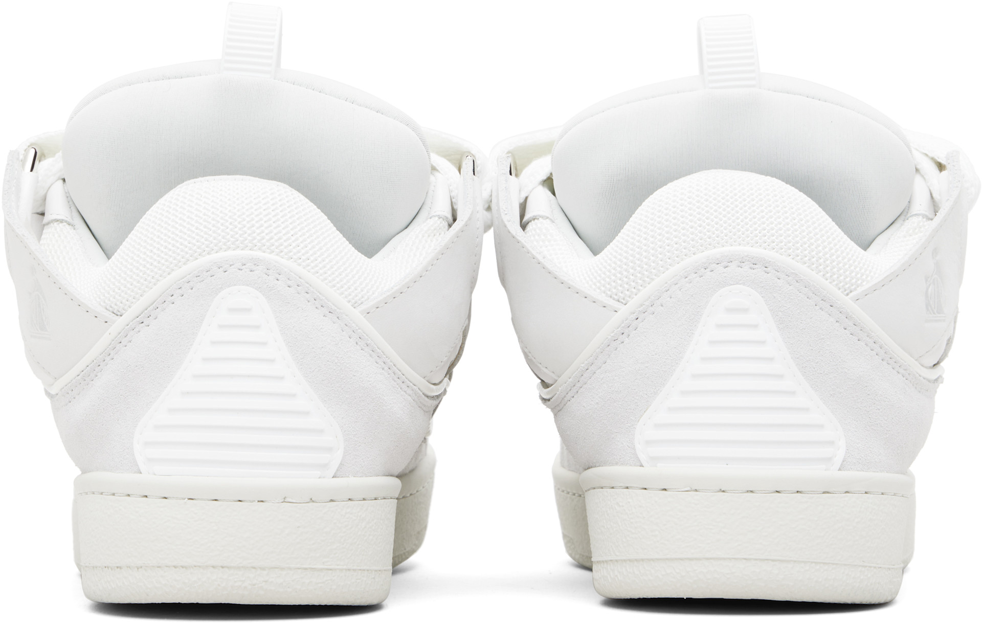Lanvin: Off-White Leather Curb Sneakers | SSENSE