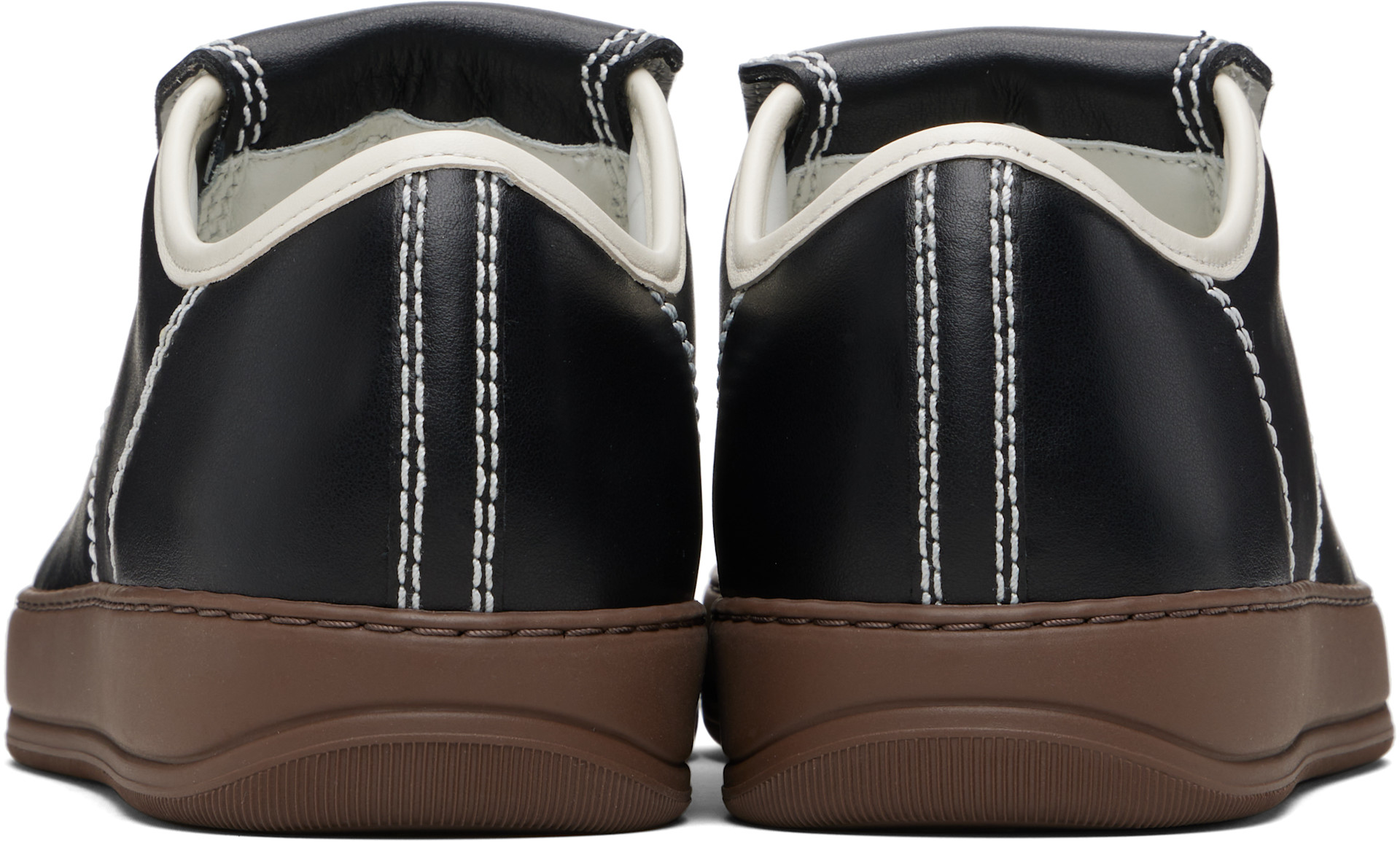 Lanvin: Black DBB1 Leather Tongue Sneakers | SSENSE