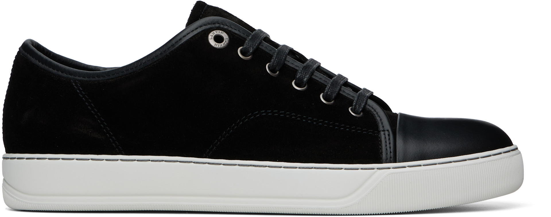 Lanvin: ブラック DBB1 Leather & Suede スニーカー | SSENSE 日本