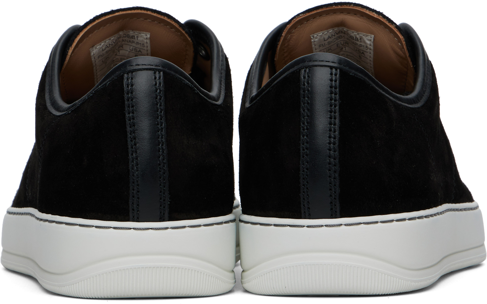 Lanvin: ブラック DBB1 Leather & Suede スニーカー | SSENSE 日本