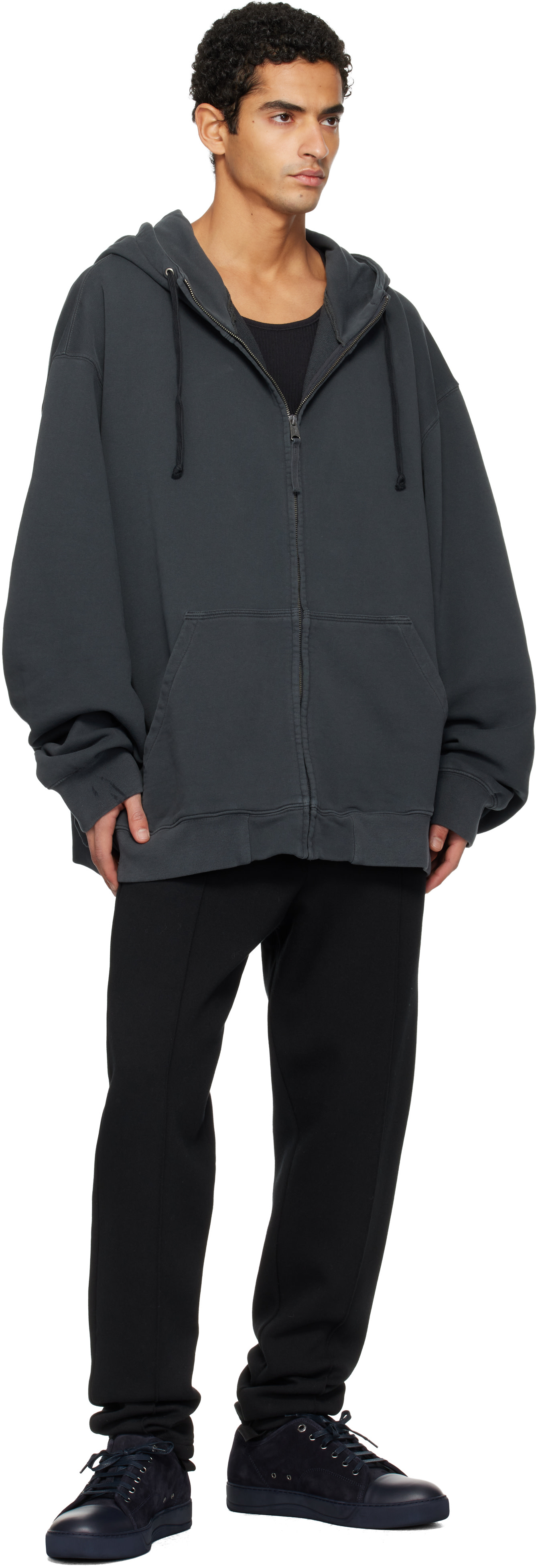 Lanvin - ネイビー DBB1 レザー&スエード スニーカー