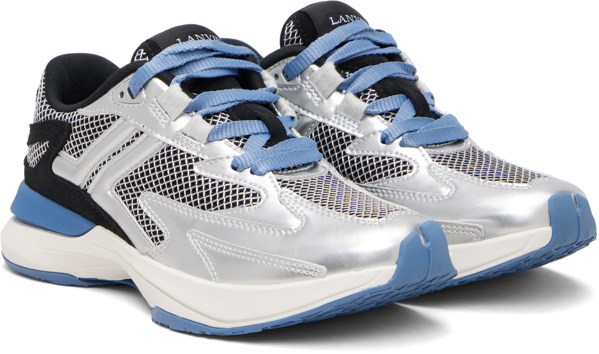 Lanvin - Baskets JLA argenté et noir