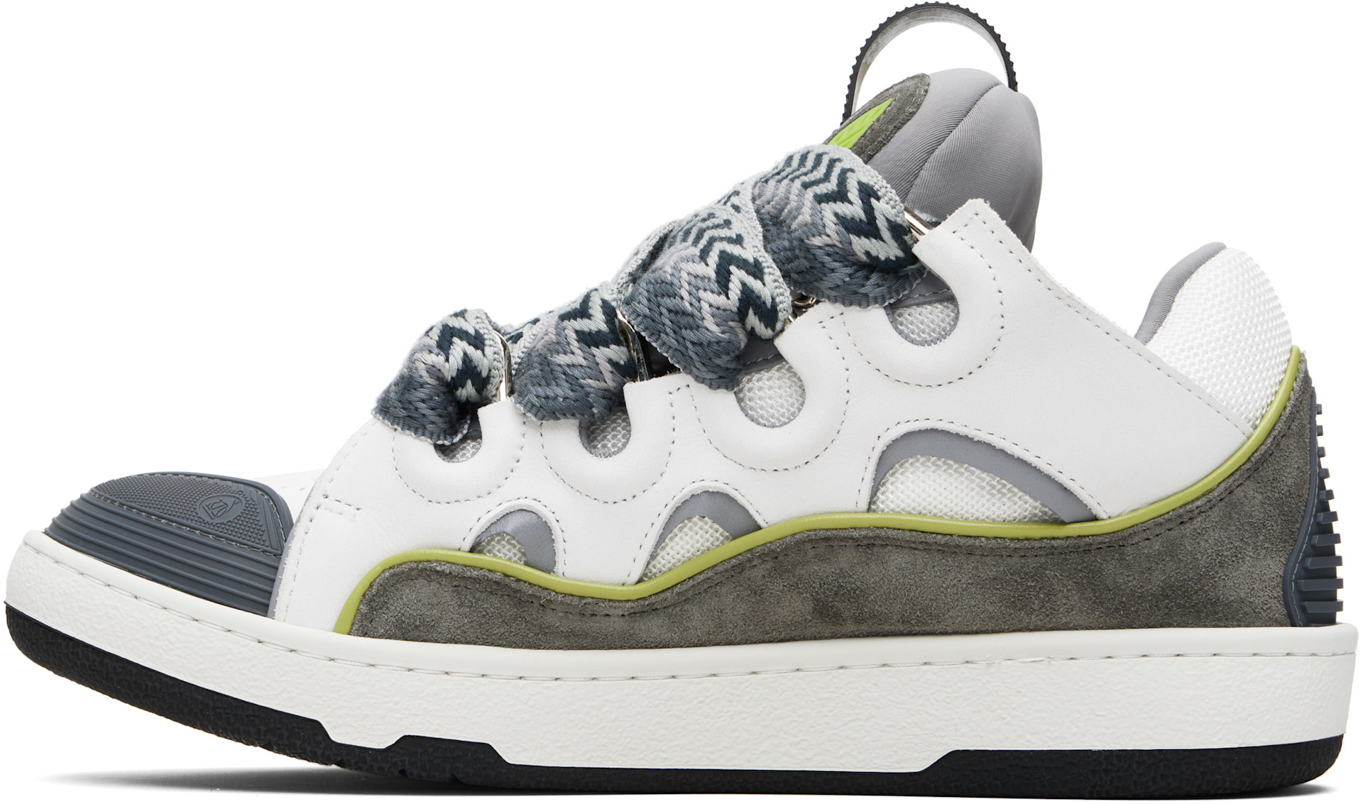 Off-White & Gray Curb Leather Sneakers