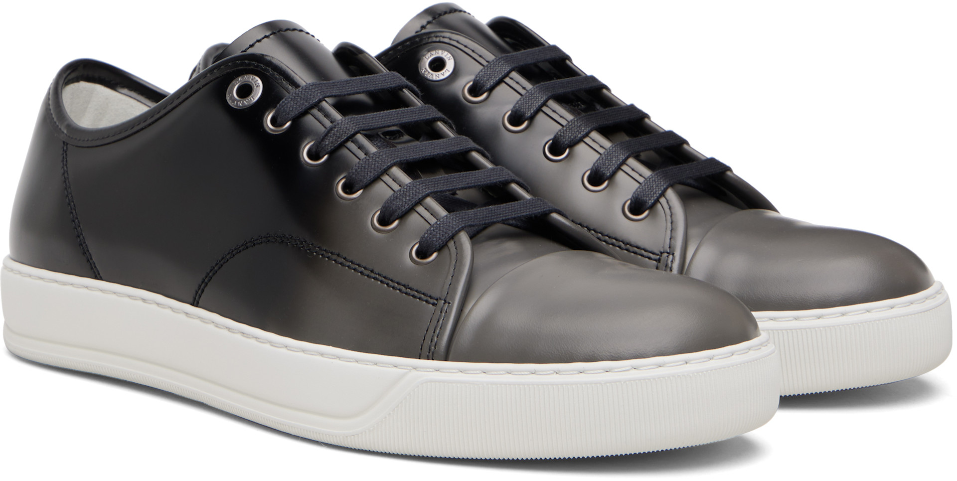 Lanvin: ブラック＆グレー DBB1 グラデーション レザー スニーカー 