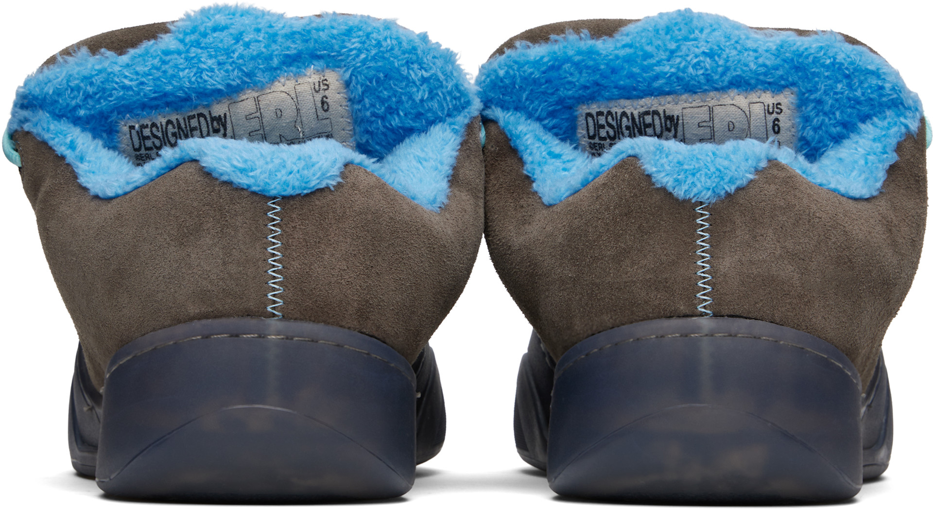 ERL: Gray & Blue Electric Vamp Skate Sneakers | SSENSE Canada
