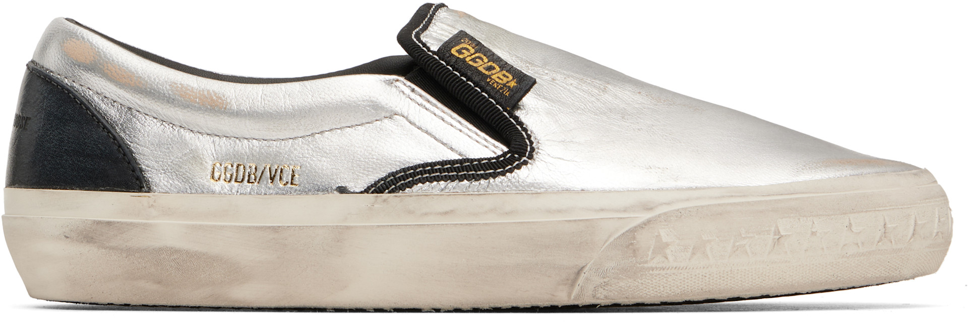 Golden Goose: Silver & Black VCE Penstar Sneakers | SSENSE