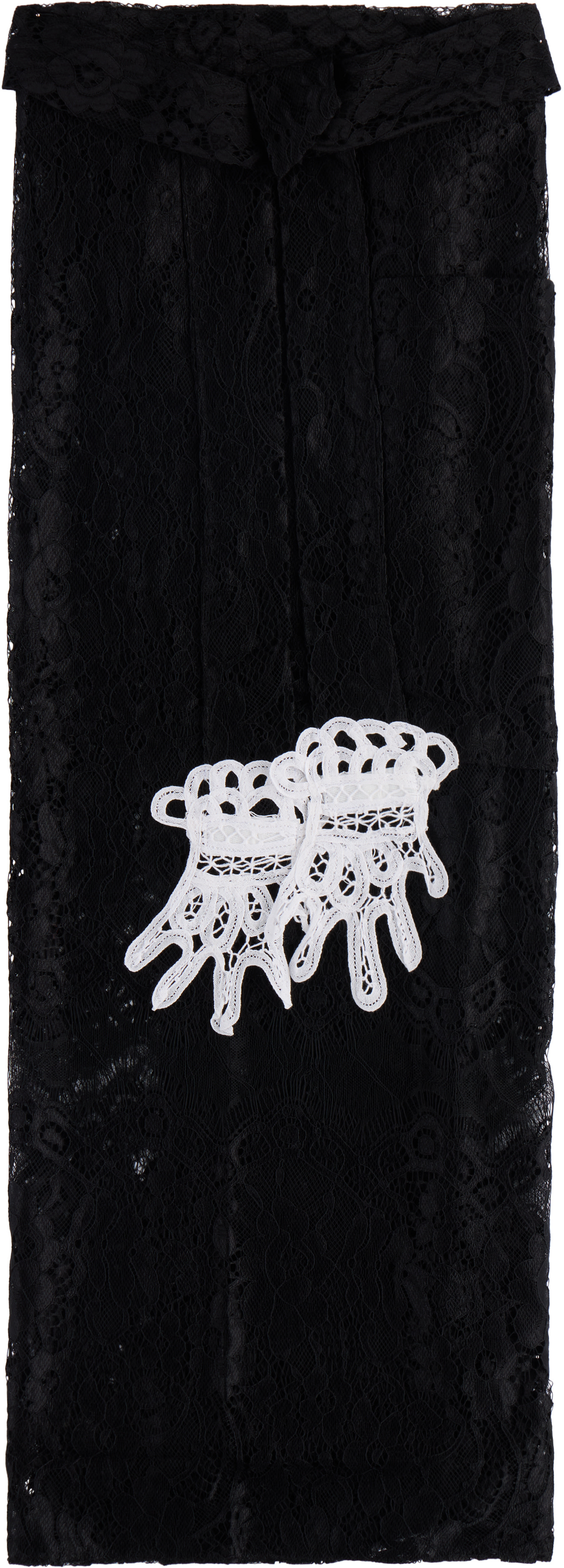 Gohar World - ブラック Embroidered Lace Hands エプロン