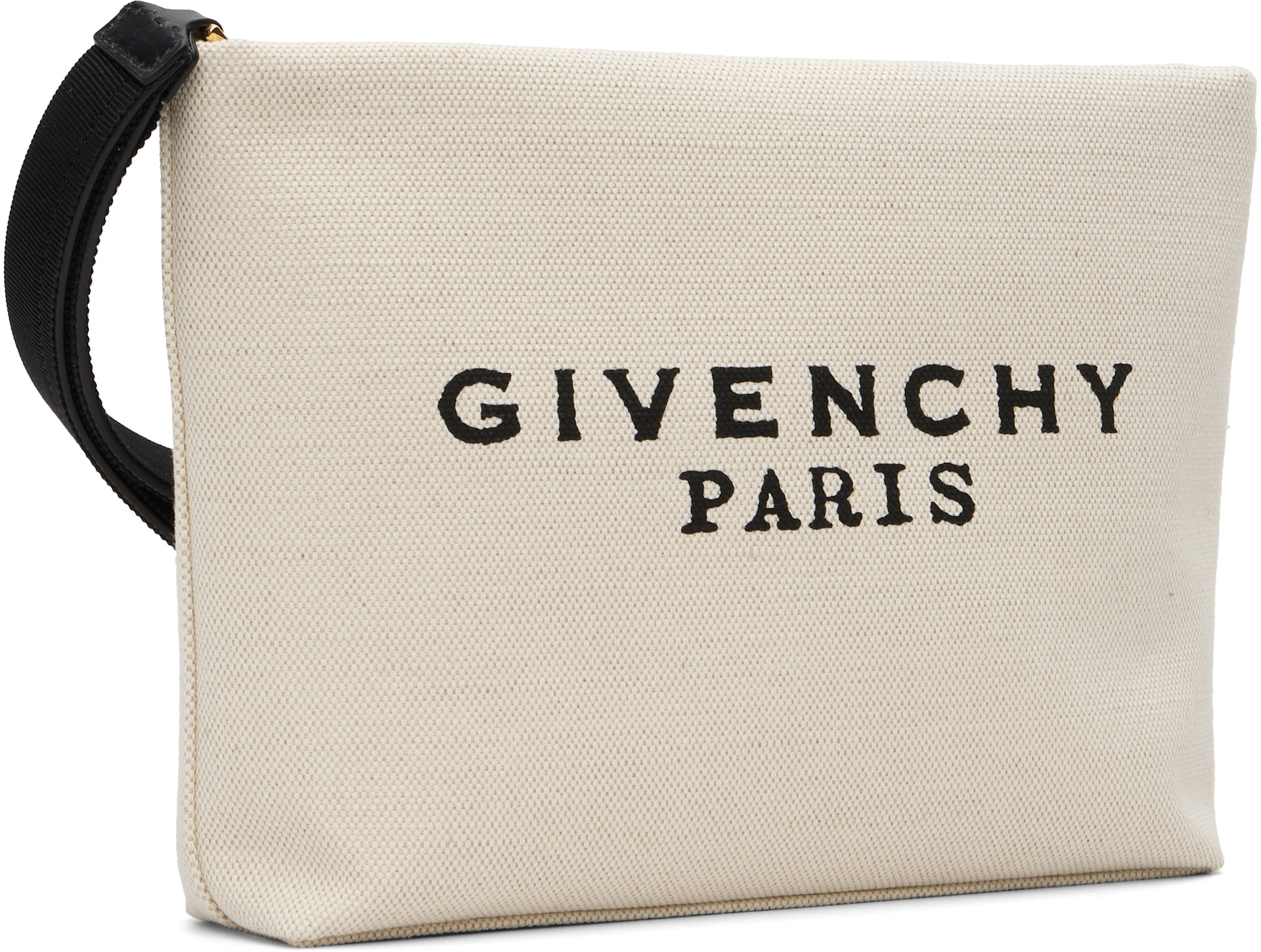 Givenchy - Pochette beige en canevas à logo