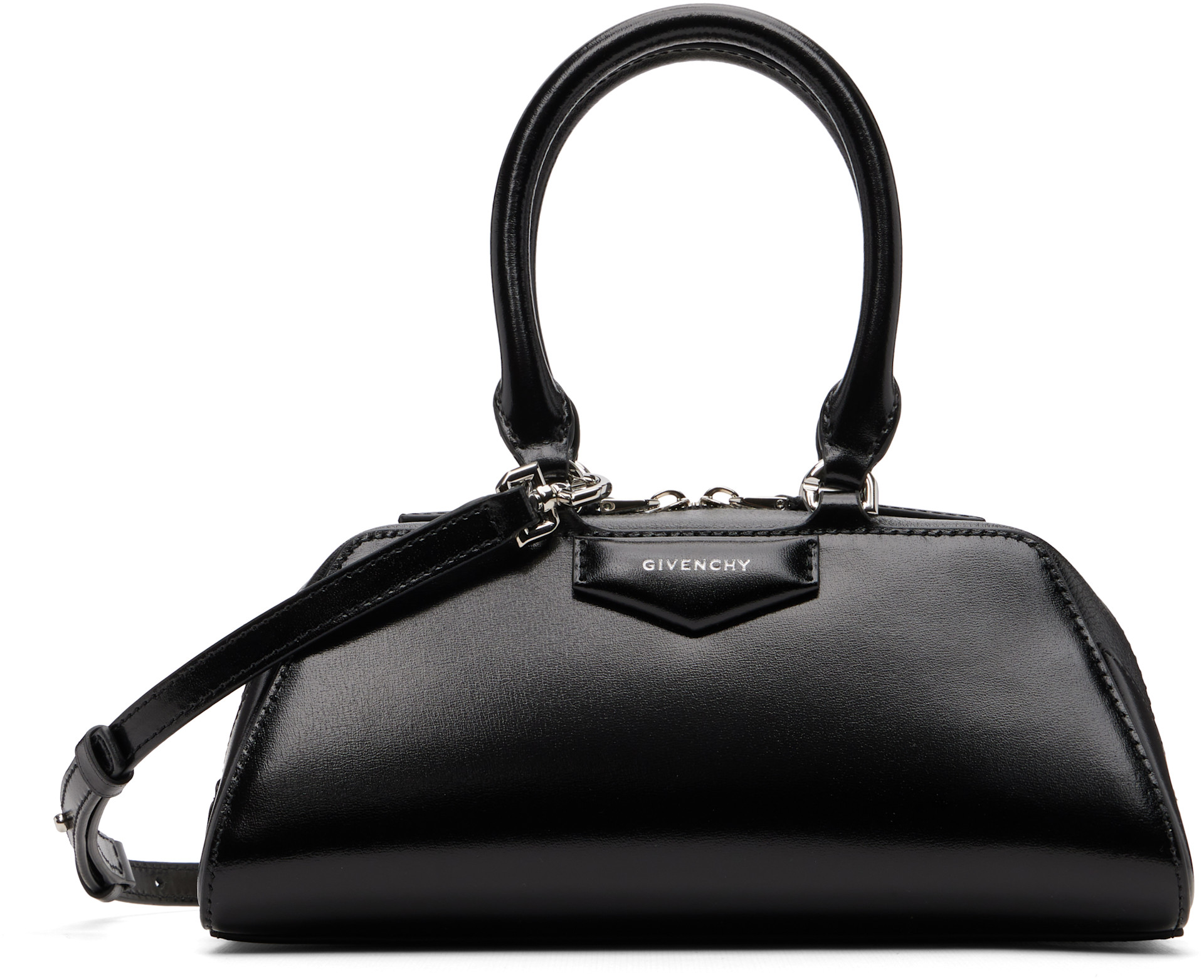 Givenchy: Black Mini Antigona East-West Bag | SSENSE