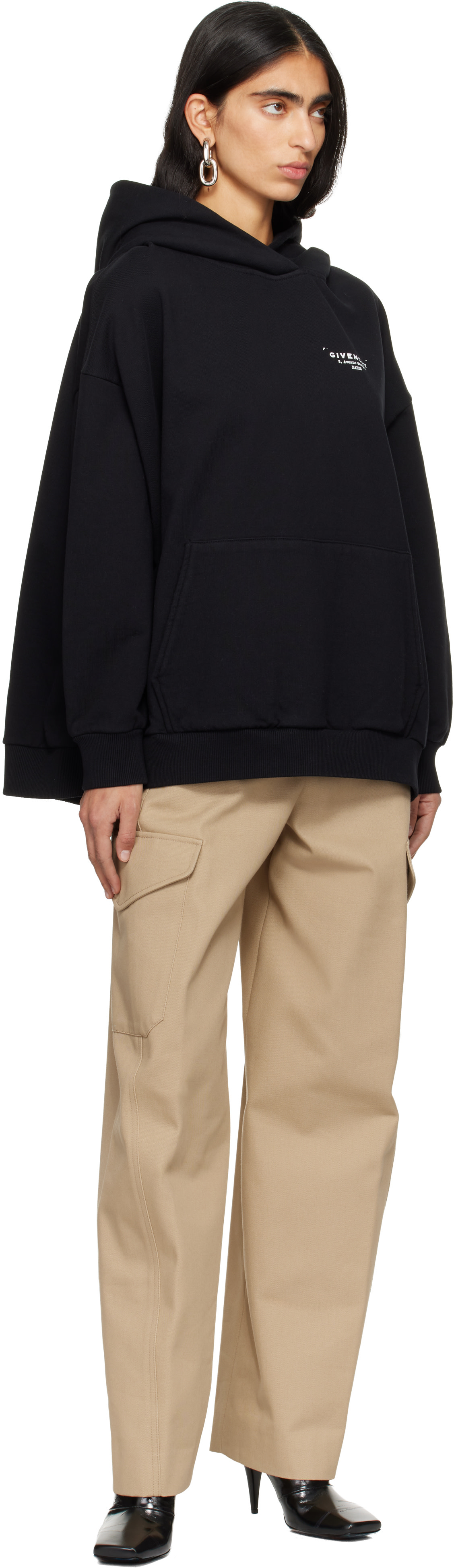 Givenchy - Pull à capuche noir à logos