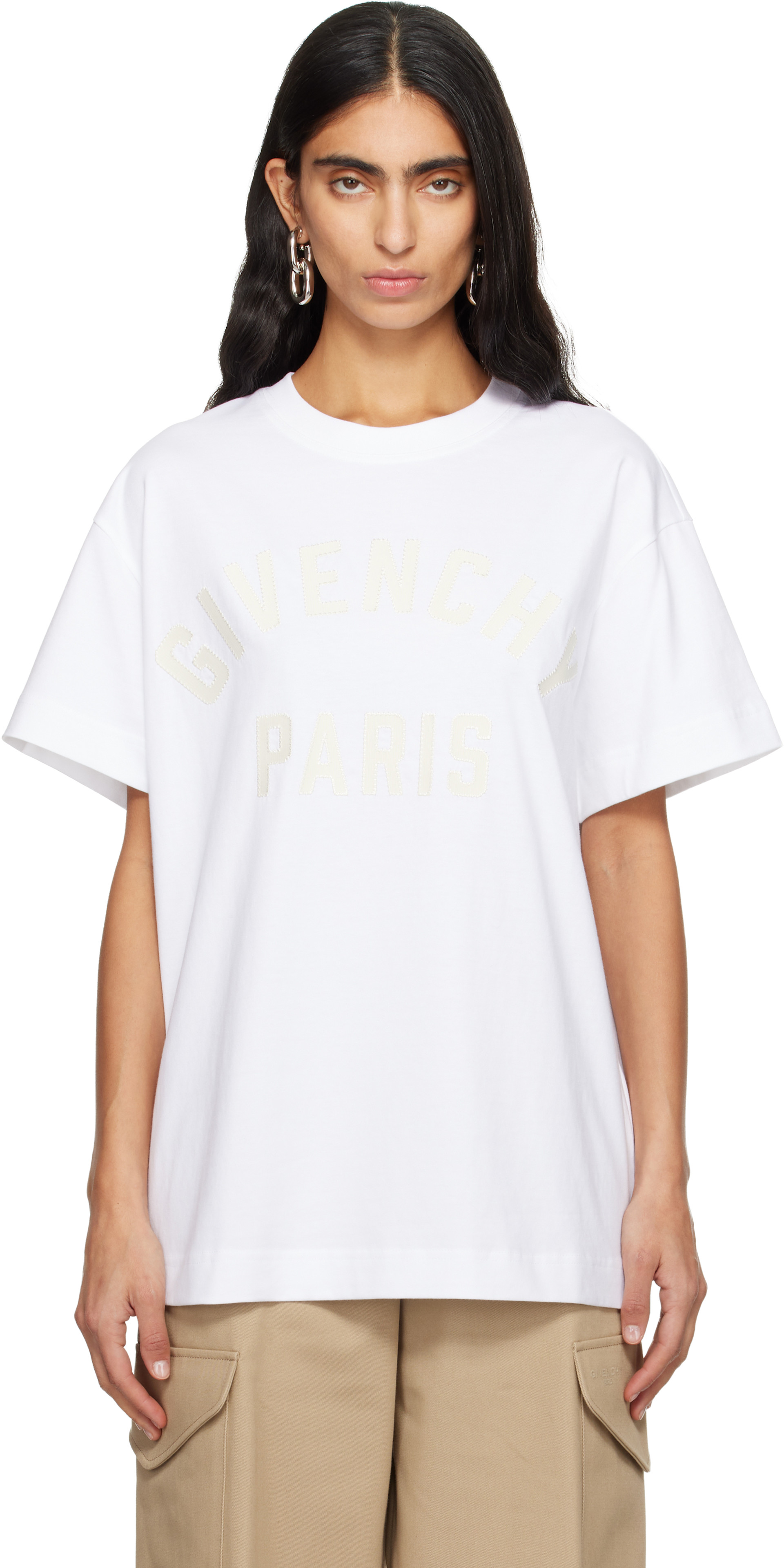 Givenchy - T-shirt droit blanc à logo