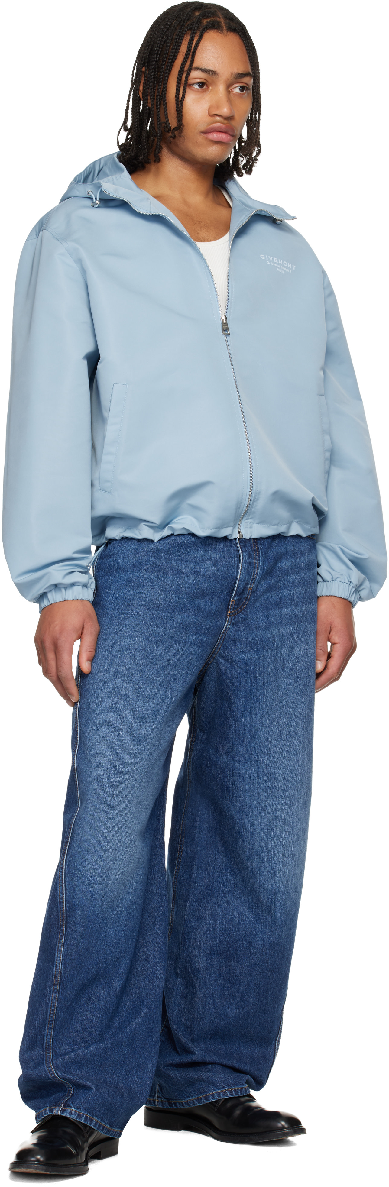 Givenchy: Blue Denim Couture Seam Washed Jeans | SSENSE Canada