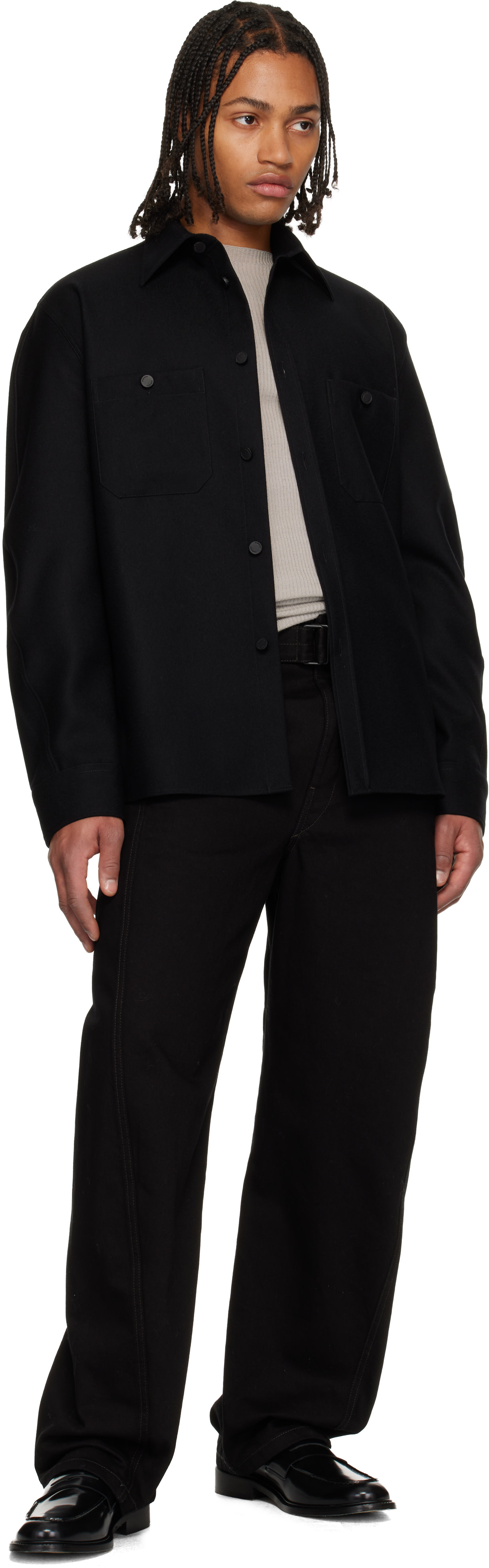 givenchy black dress shirt Givenchy Shirt In Satin Silk With Embroidered Pearls
