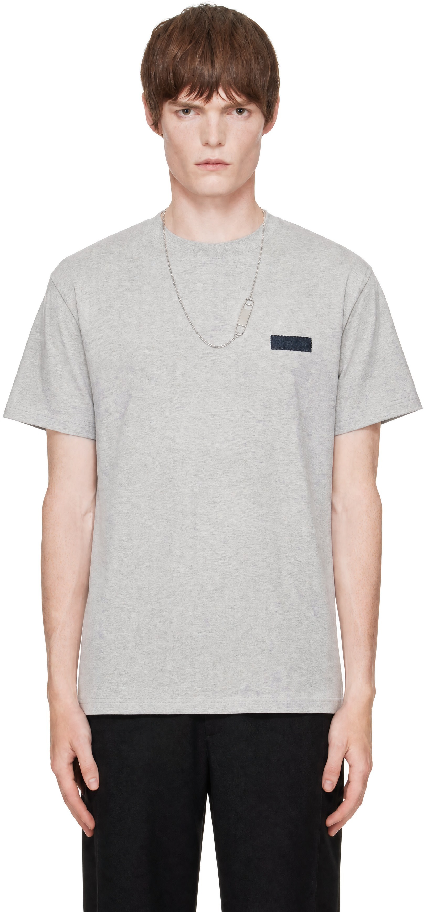 Givenchy - T-shirt gris à logo