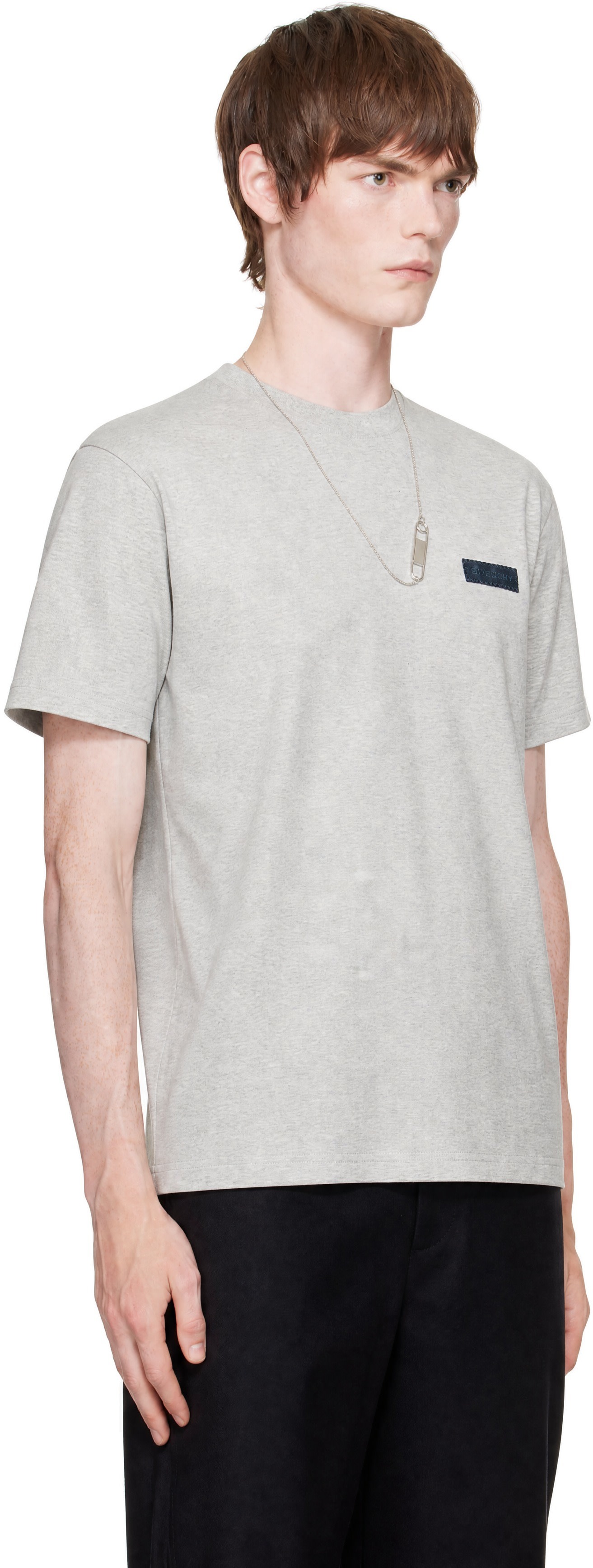 Givenchy - T-shirt gris à logo