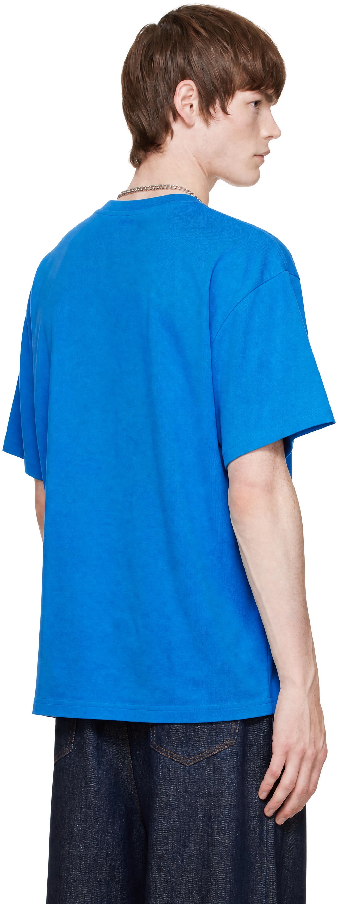 Givenchy - Blue Cotton 'Givenchy' Patch T-shirt