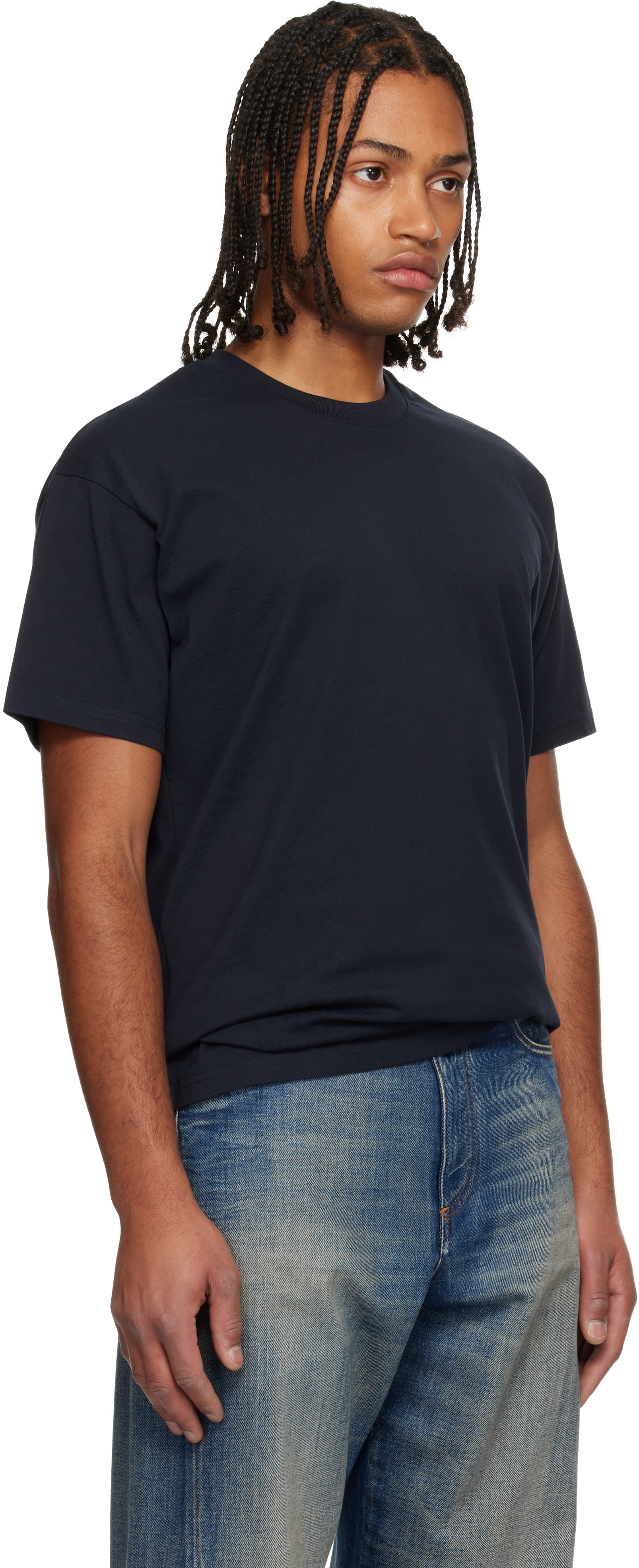 Givenchy - ネイビー 'Givenchy Stamp' コットン Tシャツ