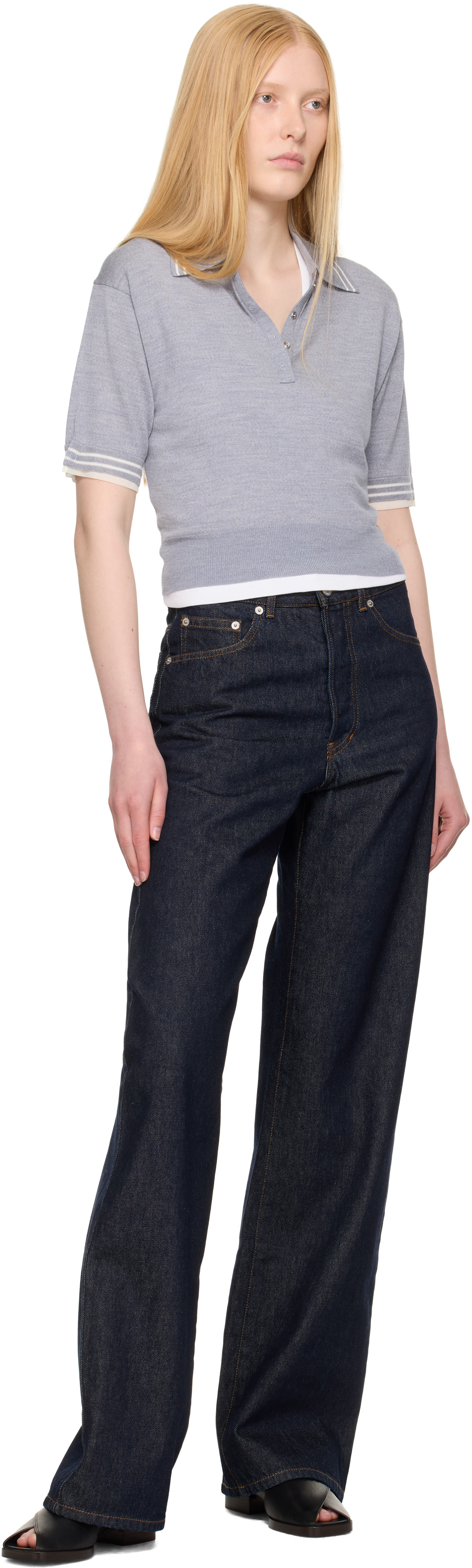 3.1 Phillip Lim - Polo écourté gris