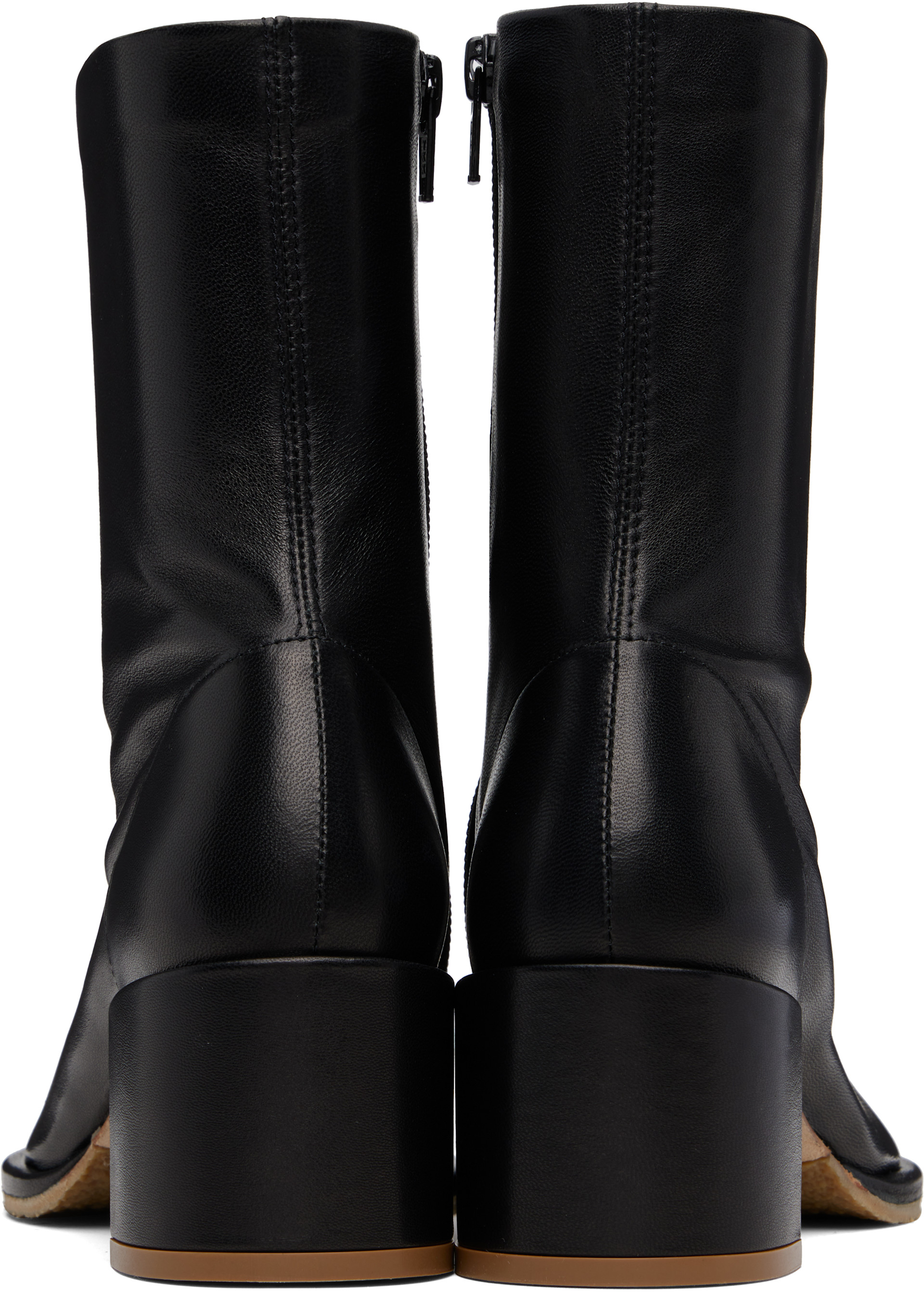 BY FAR: Black Josiah Lamb Nappa Leather Boots | SSENSE