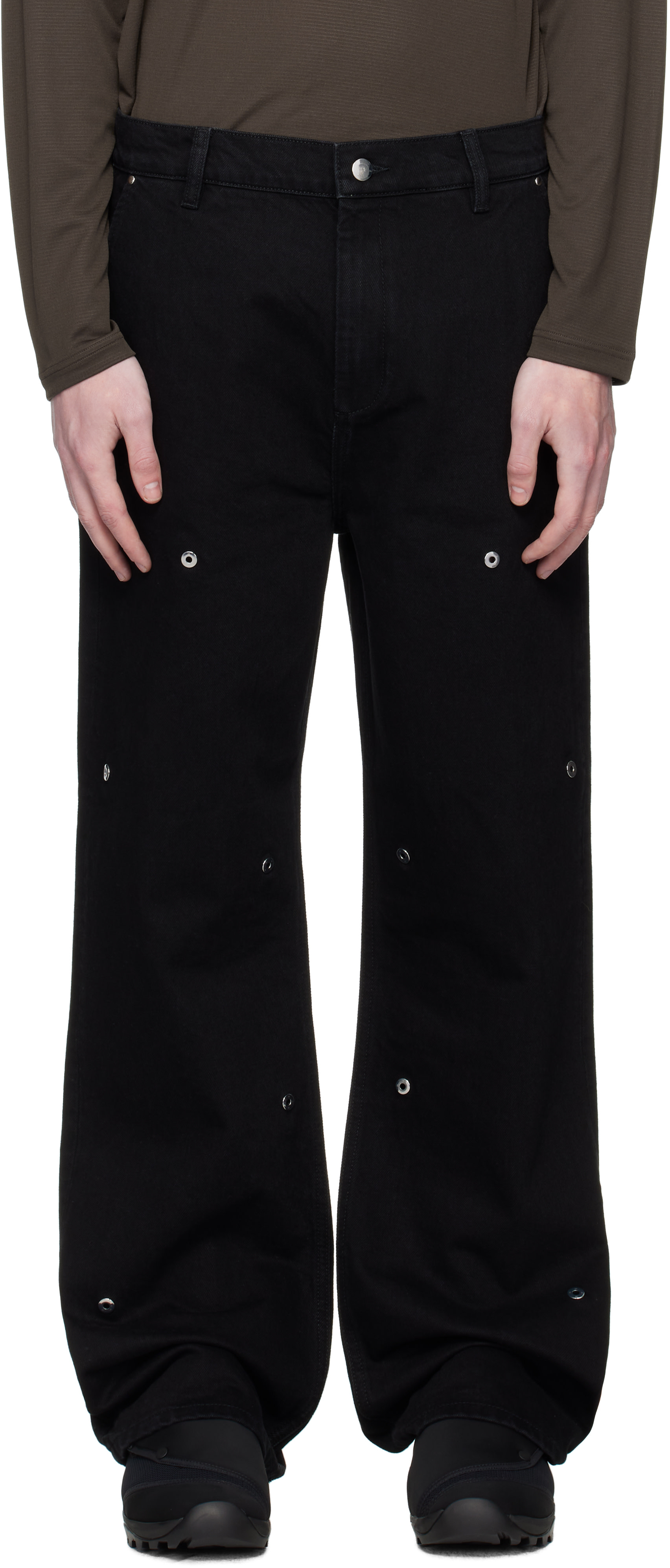 HELIOT EMIL: Black Lux Jeans | SSENSE