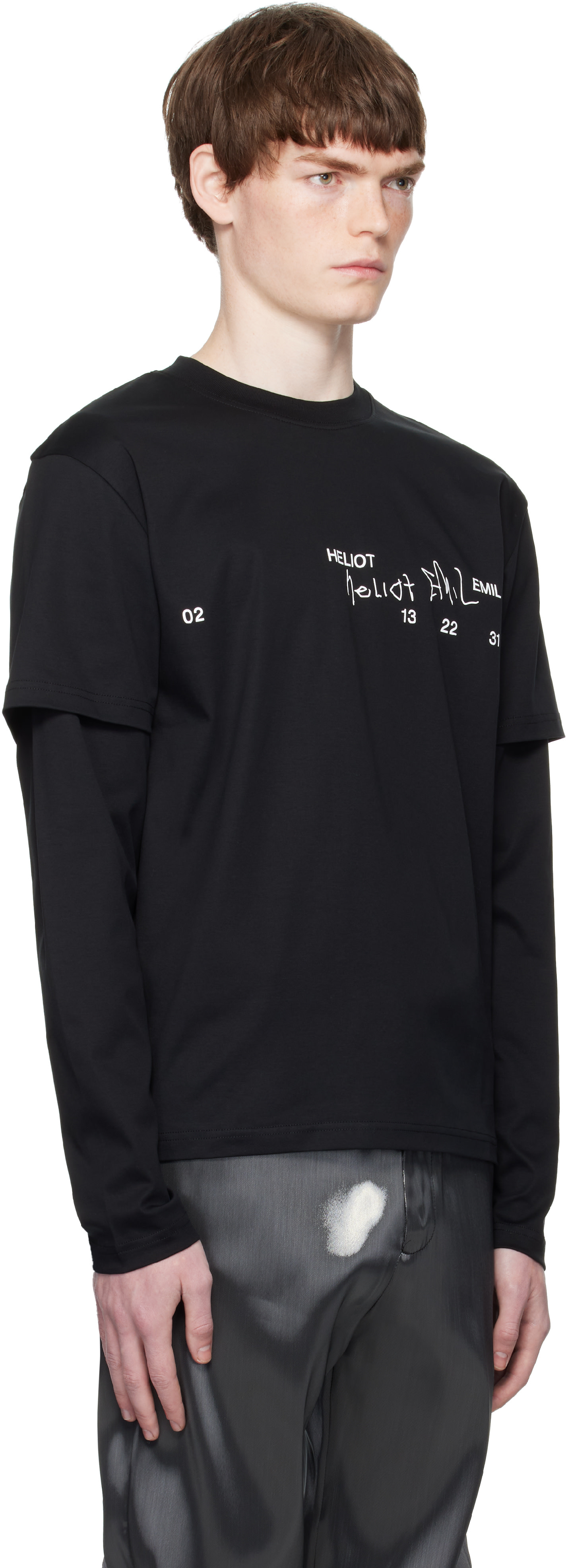 HELIOT EMIL: Black Fulgens Longsleeve T-shirt | SSENSE Canada