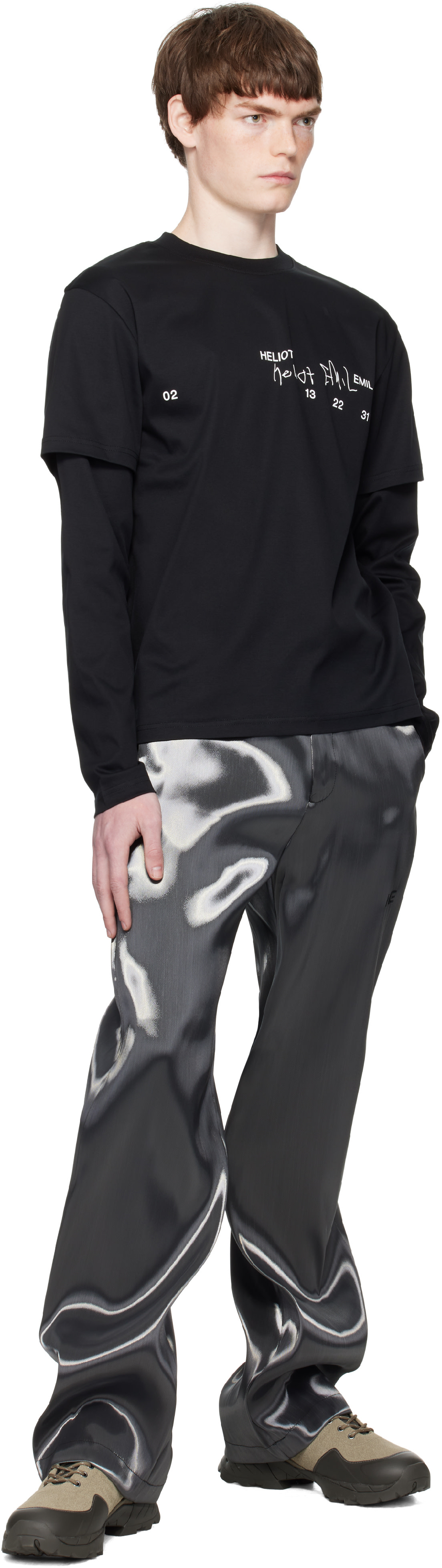 HELIOT EMIL: Black Fulgens Longsleeve T-shirt | SSENSE Canada