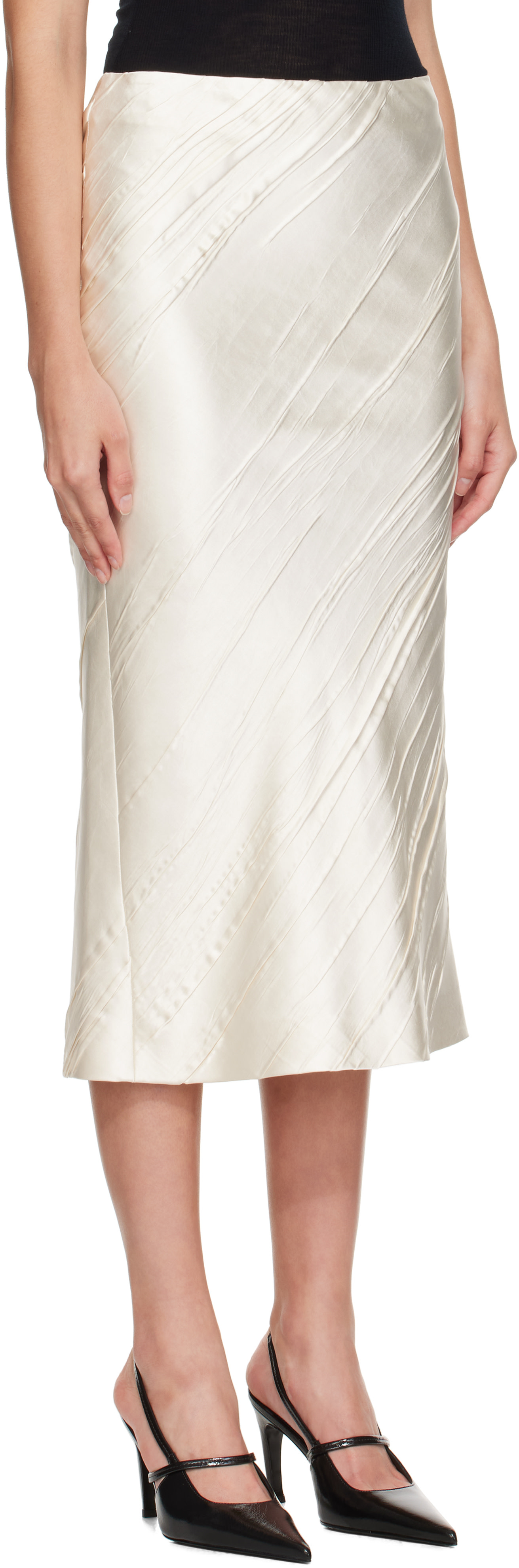 Sportmax - Jupe midi Ruta blanc cassé