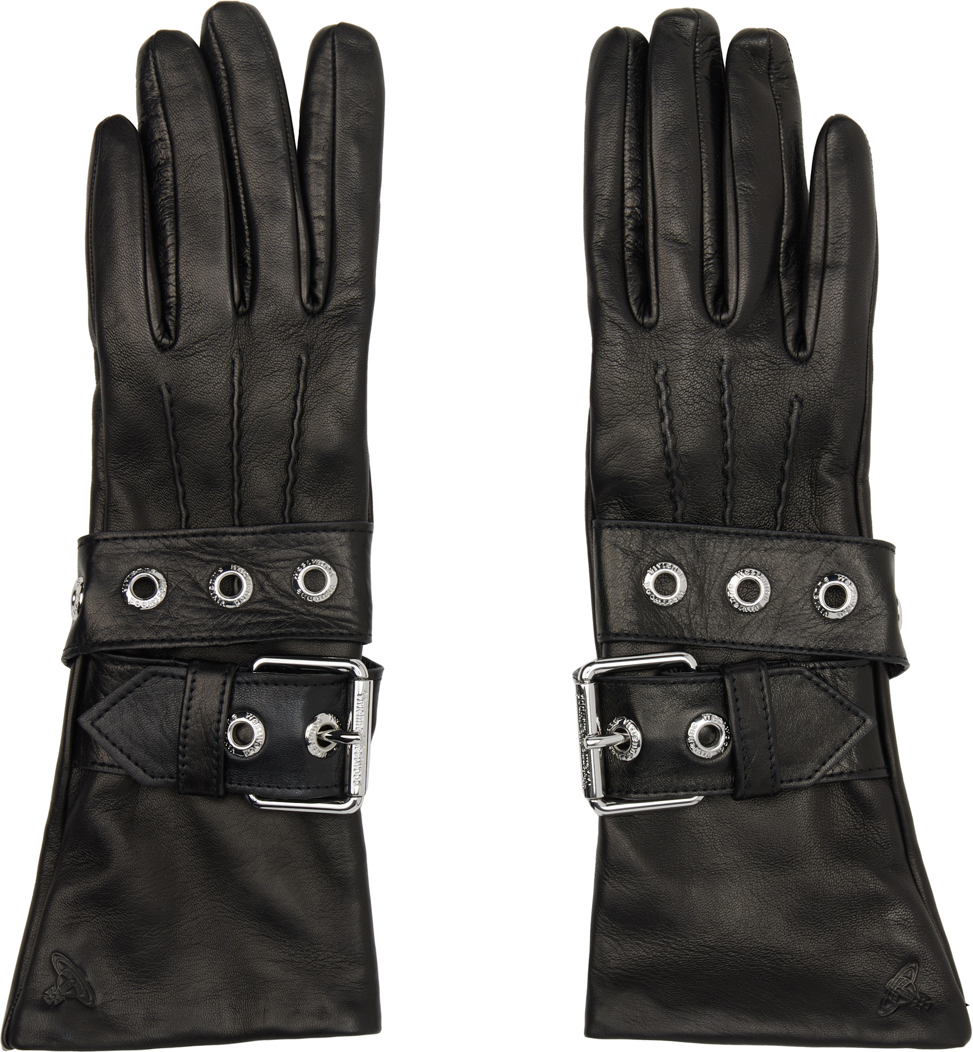 Vivienne Westwood: Black Belt Buckle Gloves | SSENSE
