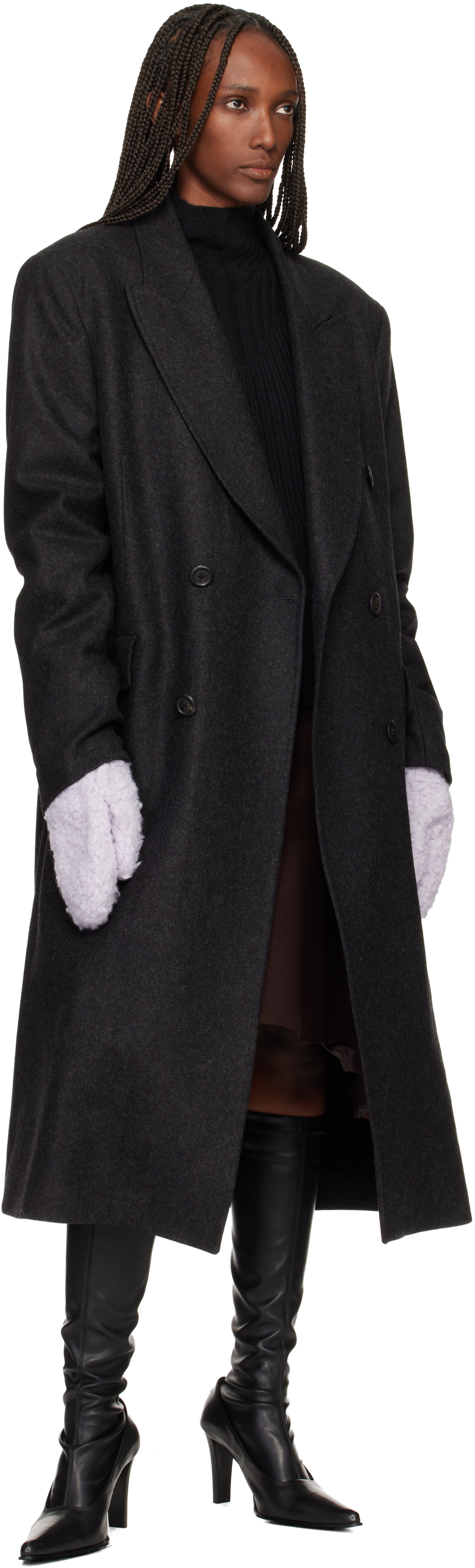 Vivienne Westwood: Purple Poodle Boa Mitts | SSENSE Netherlands