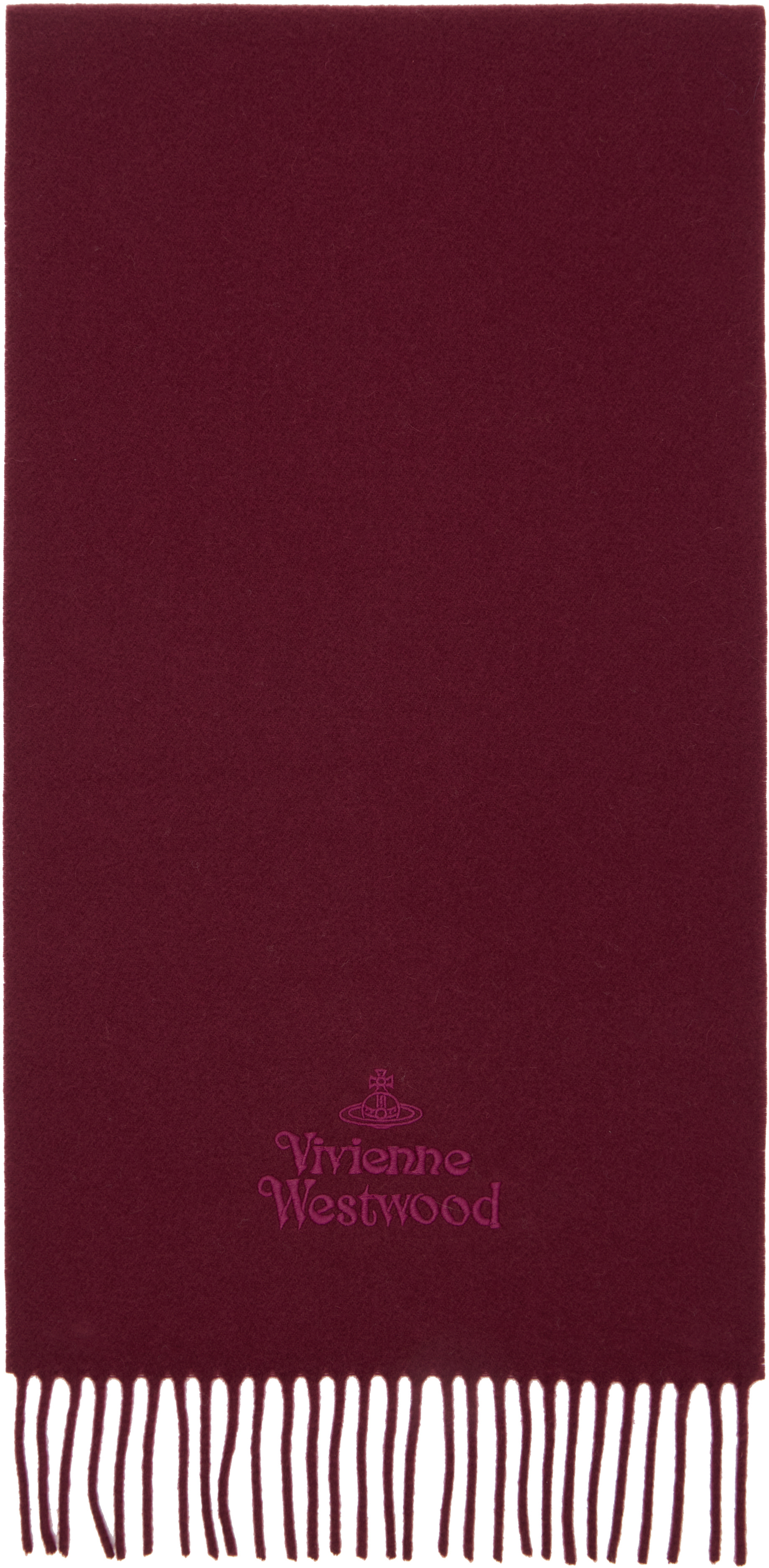 Vivienne Westwood: Burgundy Embroidered Scarf | SSENSE