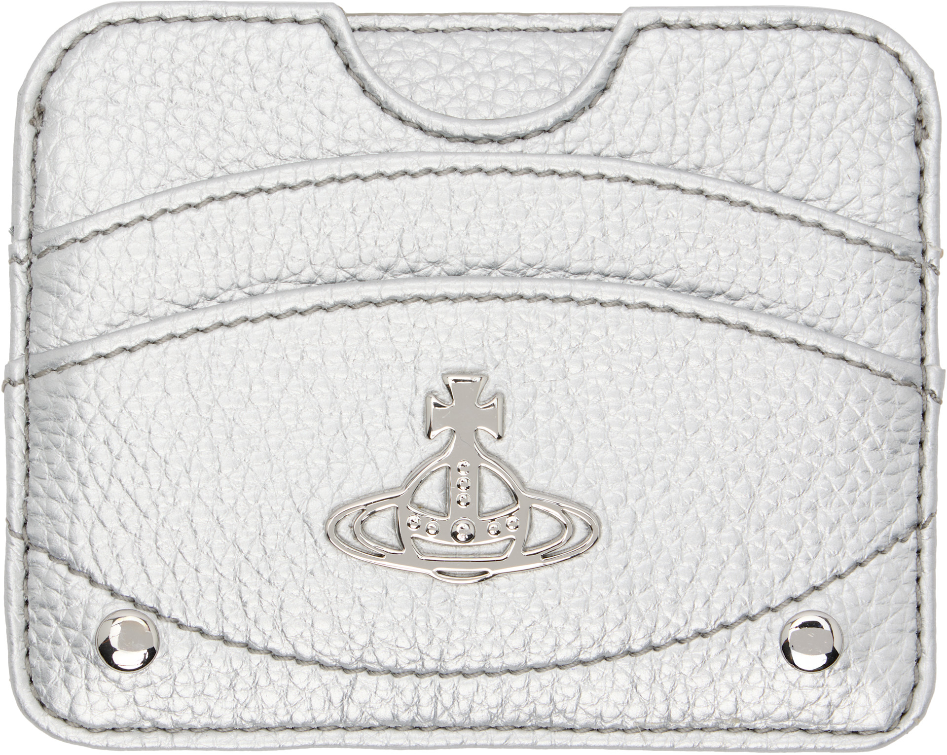 Vivienne Westwood: Silver Half Moon Card Holder | SSENSE