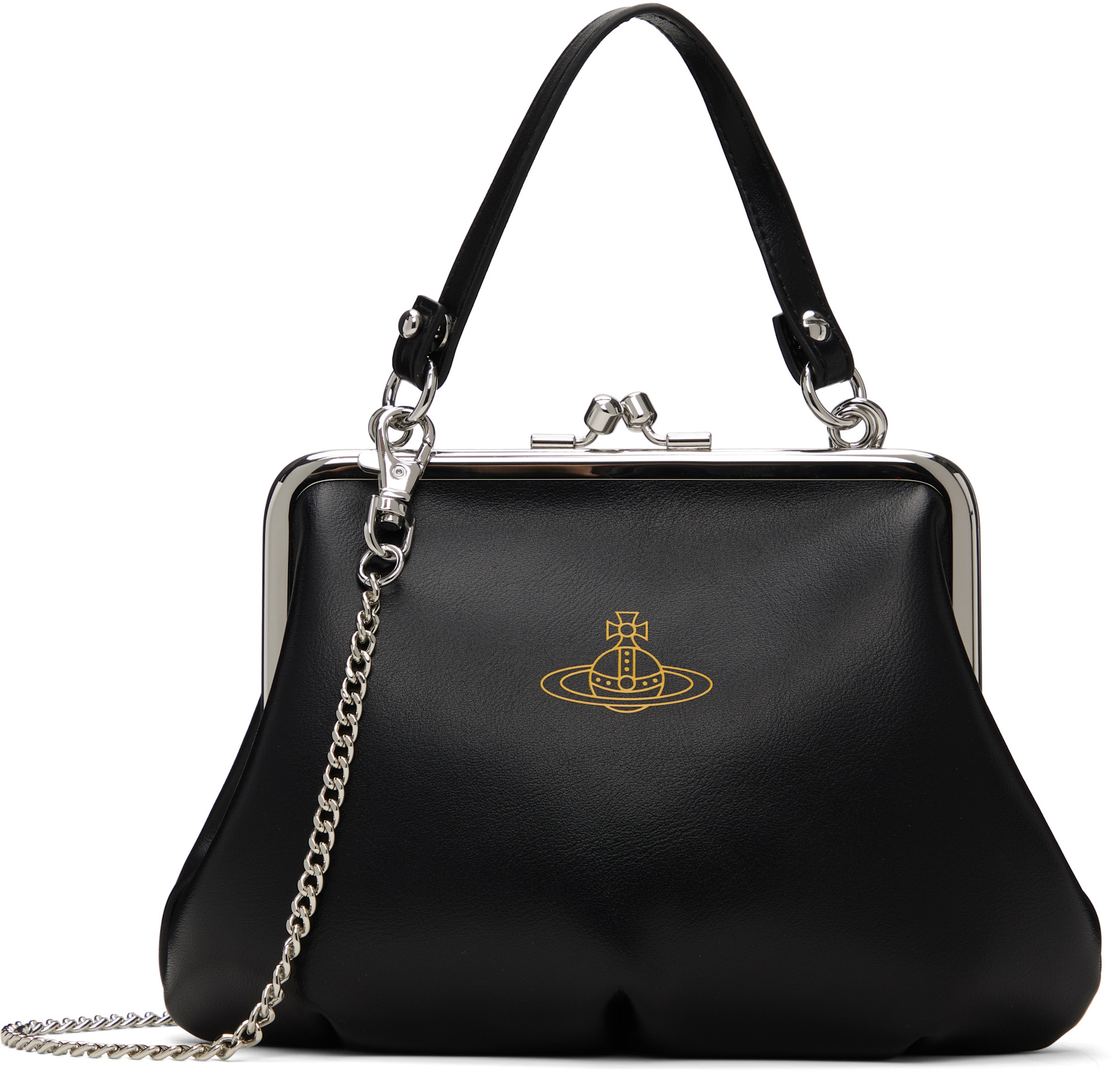 Vivienne Westwood ハンドバッグ Vivienne Westwood: Black Granny Frame Bag | SSENSE Canada