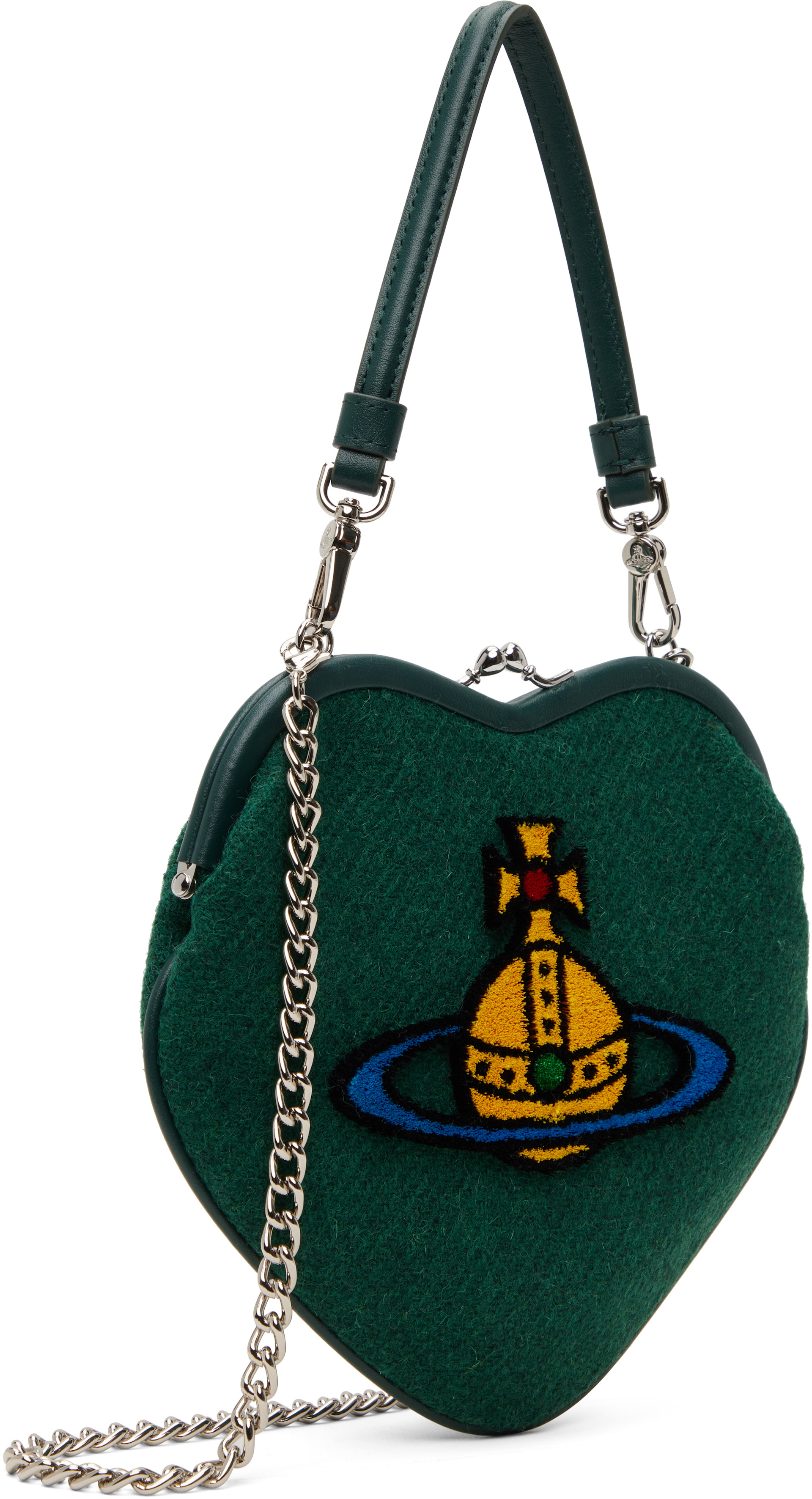 Vivienne Westwood: グリーン Belle Heart Frame バッグ | SSENSE 日本